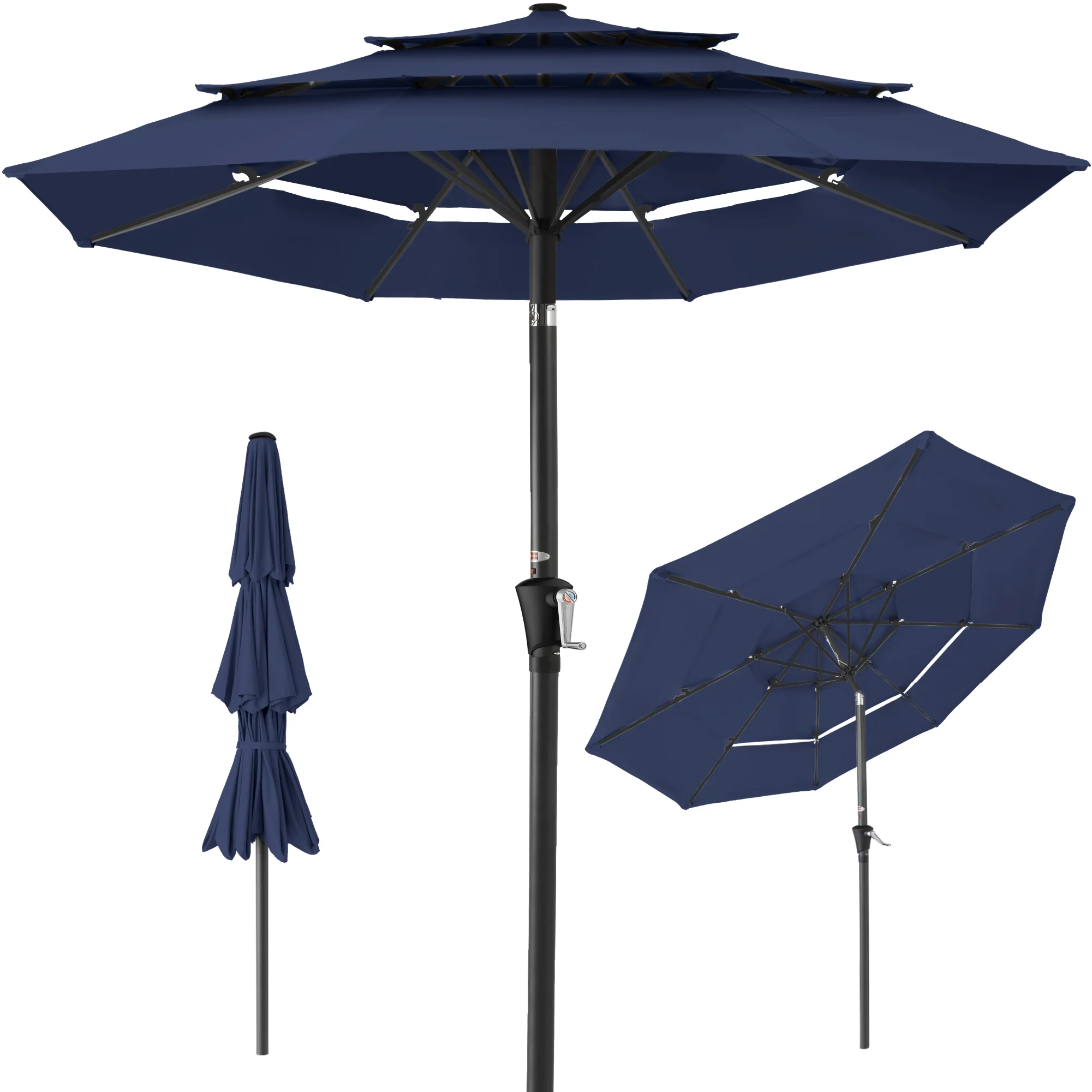 3-Tier Patio Umbrella w/ Tilt Adjustment, Crank - 10ft - Image 8