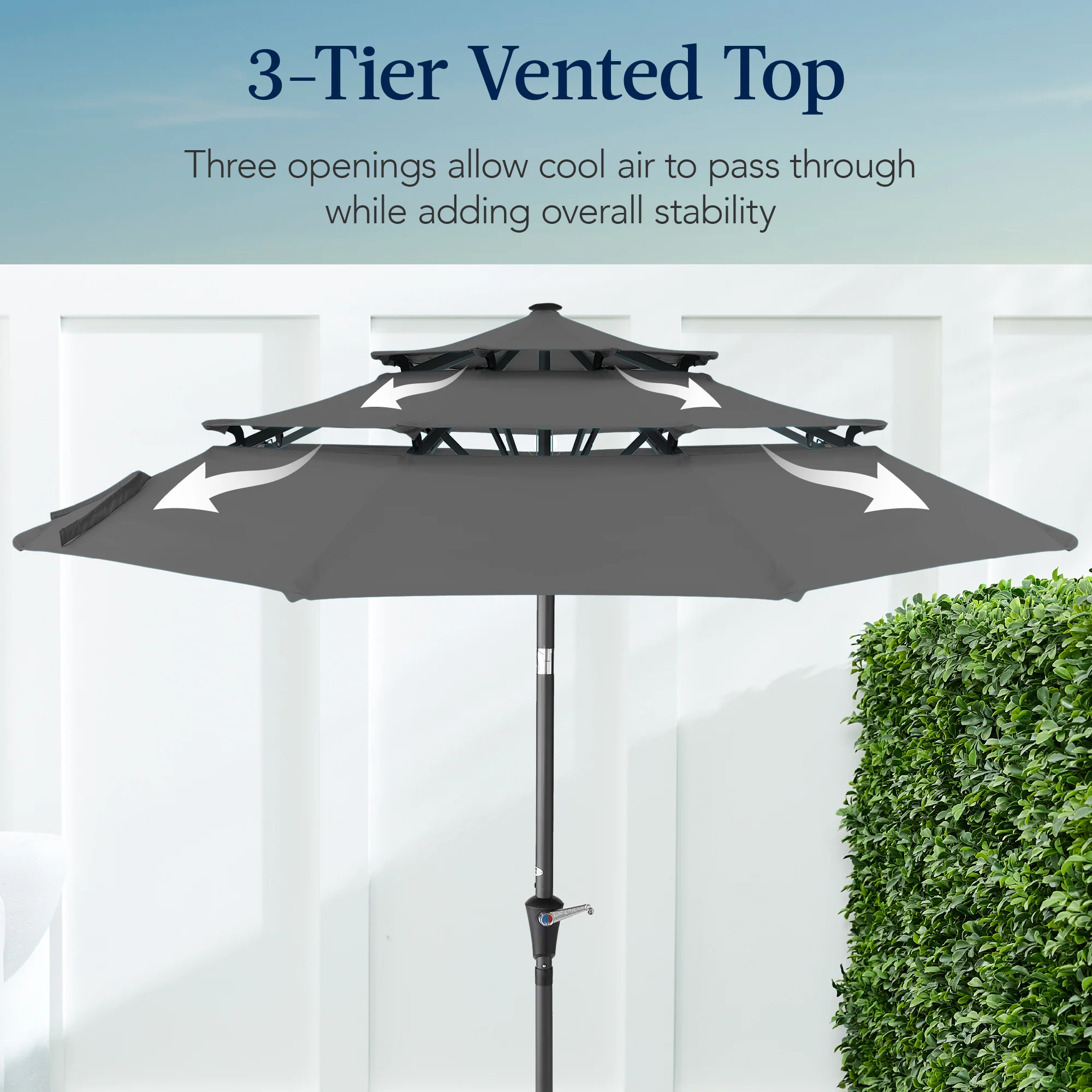 3-Tier Patio Umbrella w/ Tilt Adjustment, Crank - 10ft - Image 80