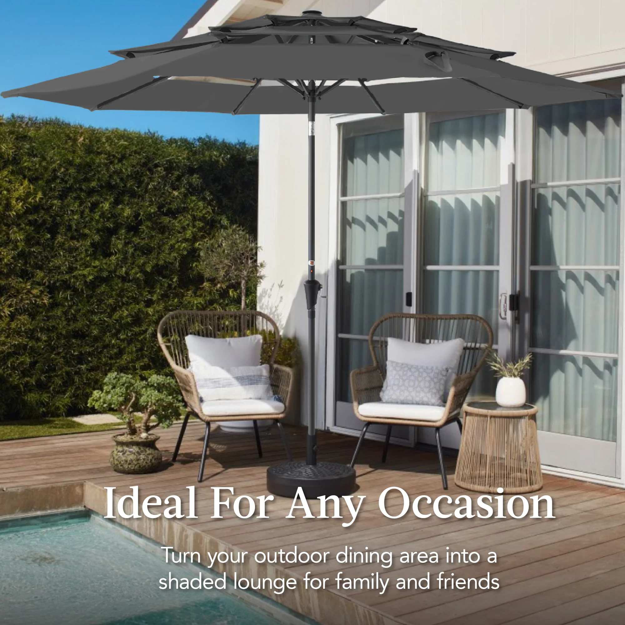 3-Tier Patio Umbrella w/ Tilt Adjustment, Crank - 10ft - Image 81