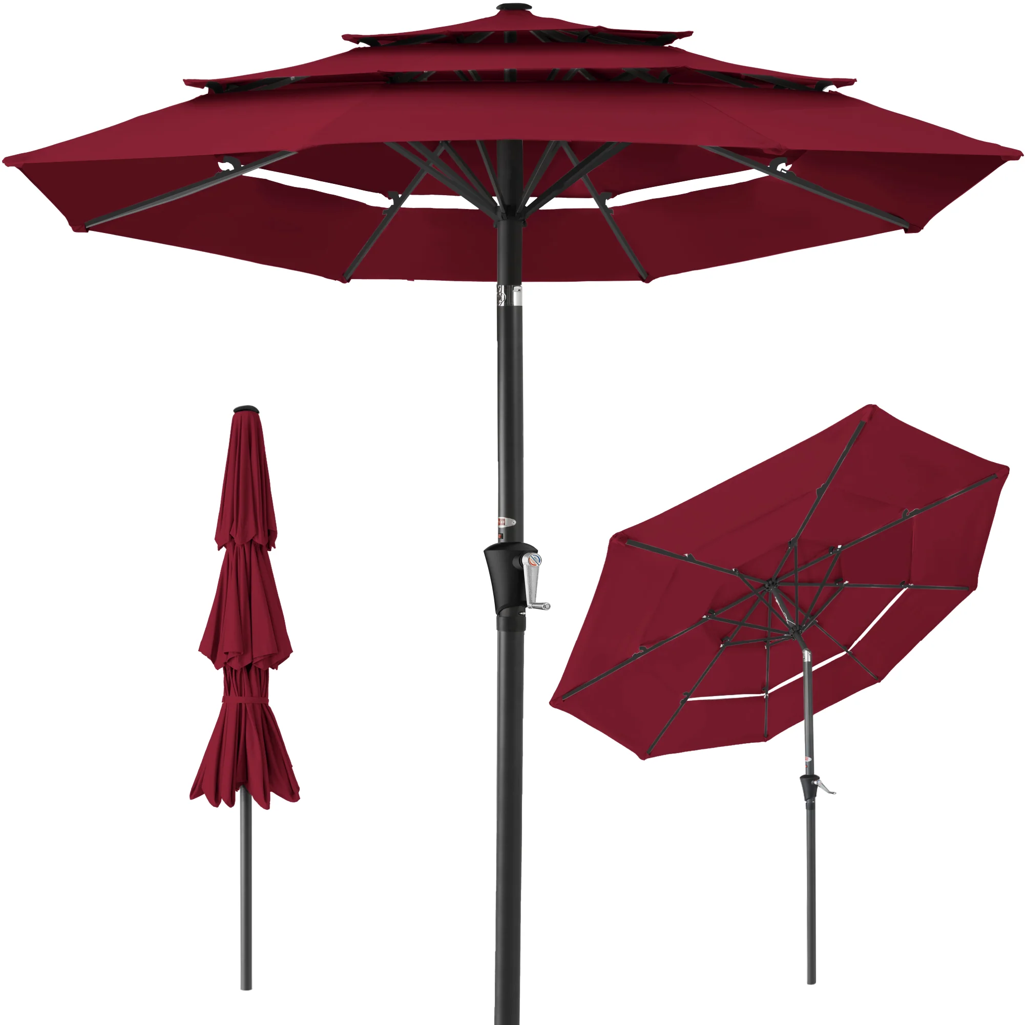 3-Tier Patio Umbrella w/ Tilt Adjustment, Crank - 10ft - Image 85