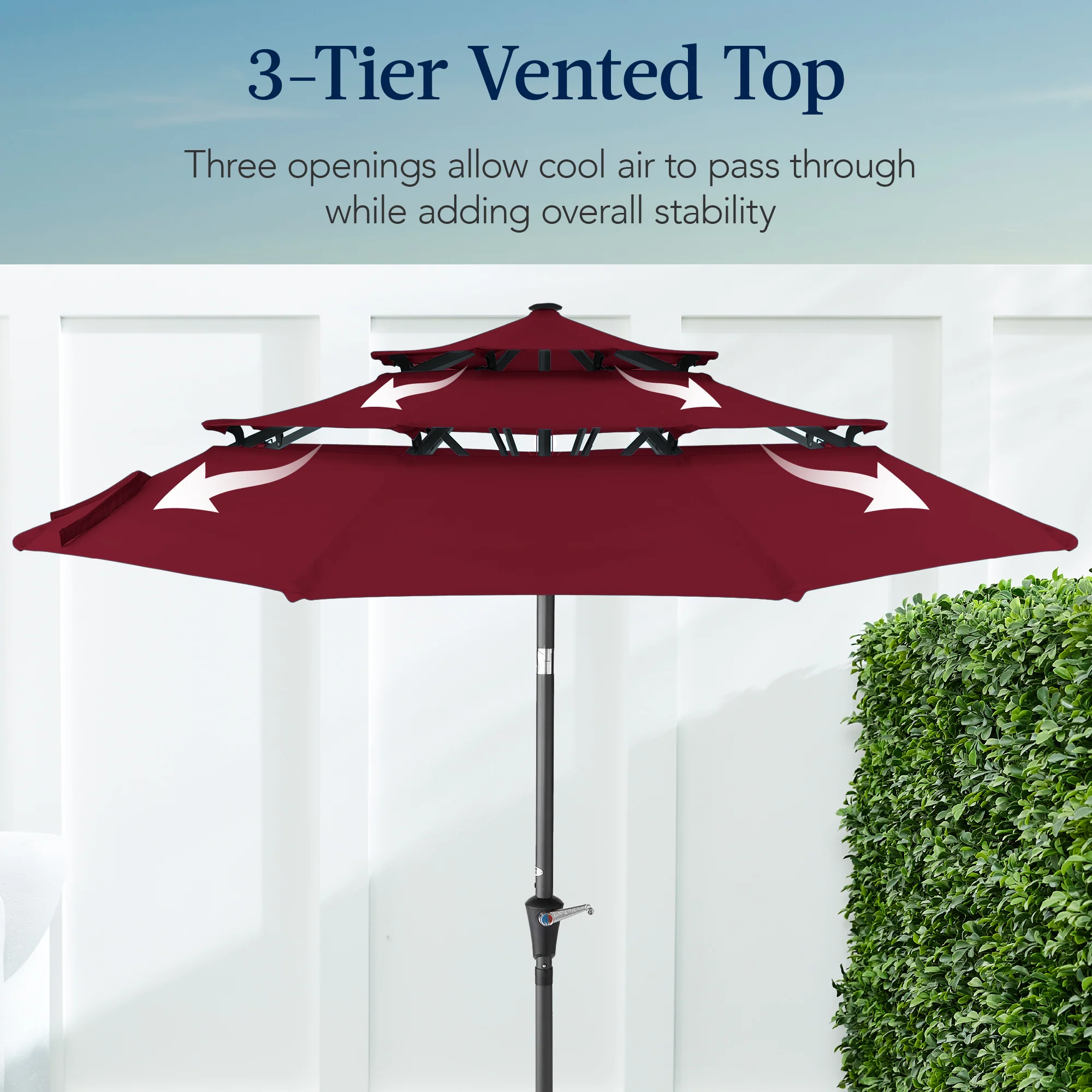 3-Tier Patio Umbrella w/ Tilt Adjustment, Crank - 10ft - Image 87