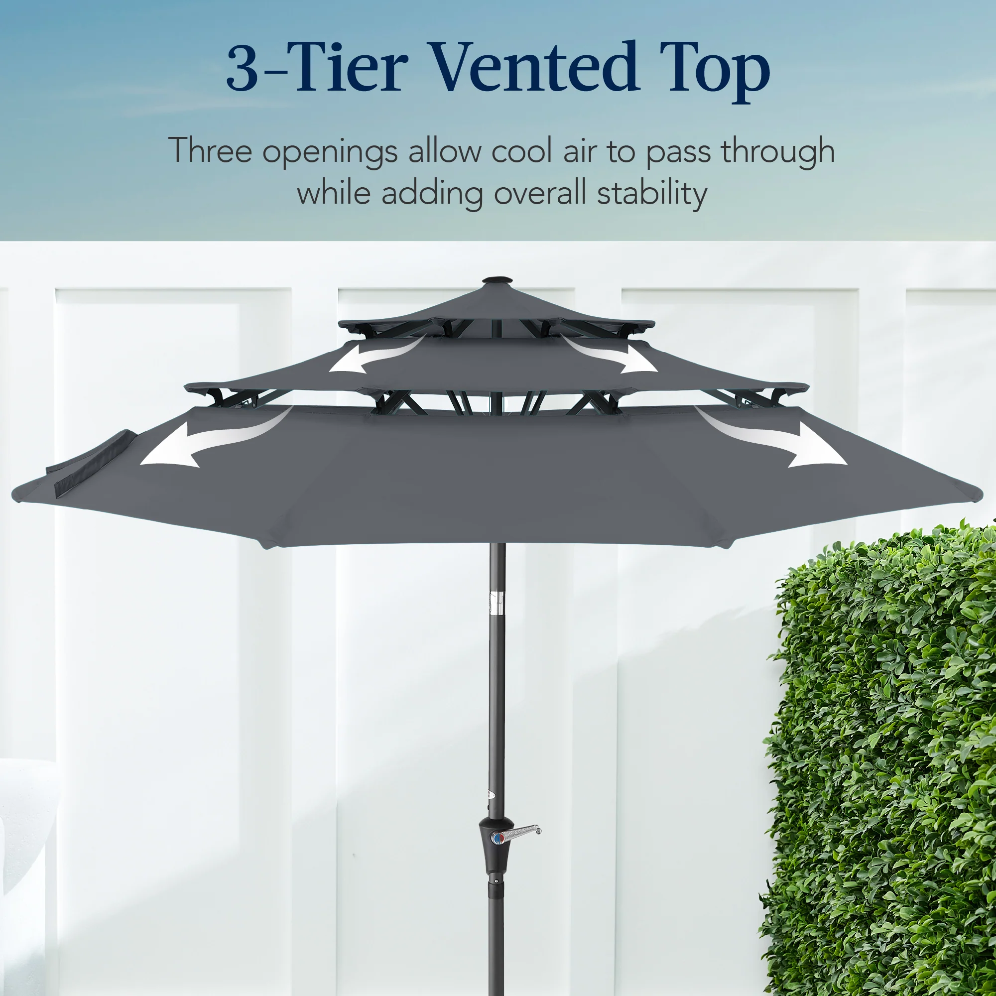 3-Tier Patio Umbrella w/ Tilt Adjustment, Crank - 10ft - Image 94