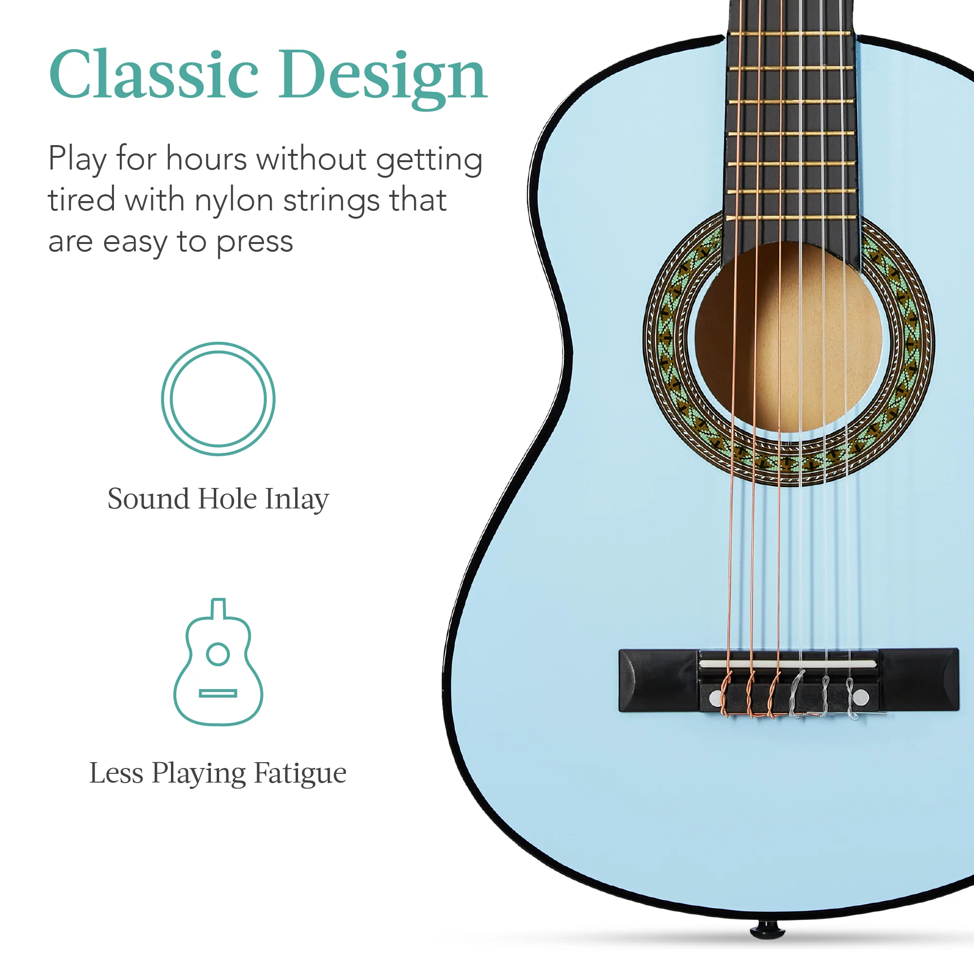 Kids Acoustic Guitar Beginner Starter Kit w/ Carrying Case - 30in - Image 14