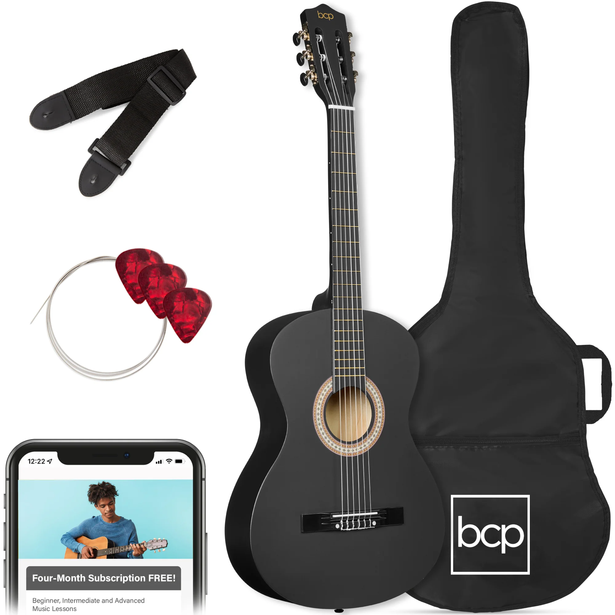 Kids Acoustic Guitar Beginner Starter Kit w/ Carrying Case - 30in - Image 33