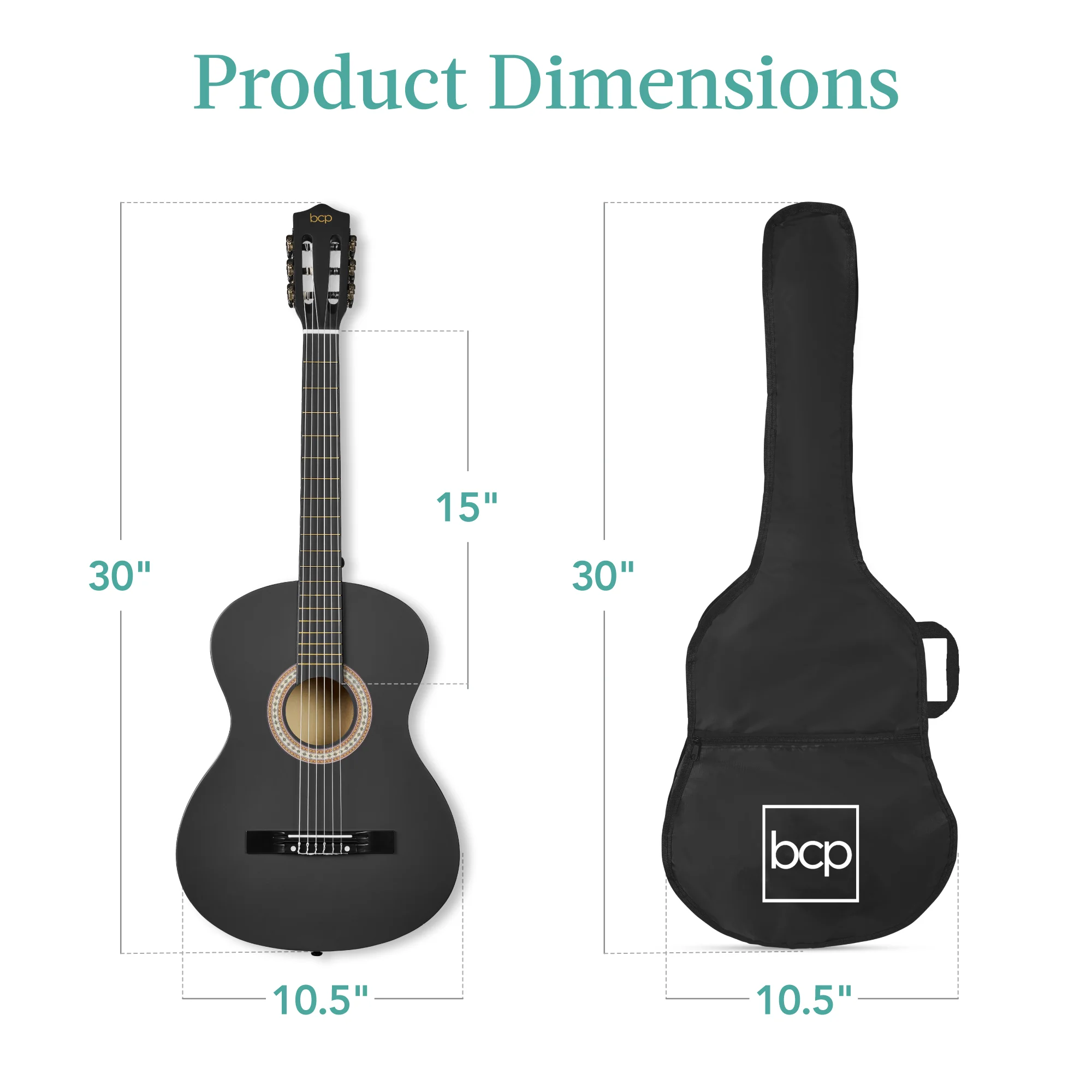 Kids Acoustic Guitar Beginner Starter Kit w/ Carrying Case - 30in - Image 39