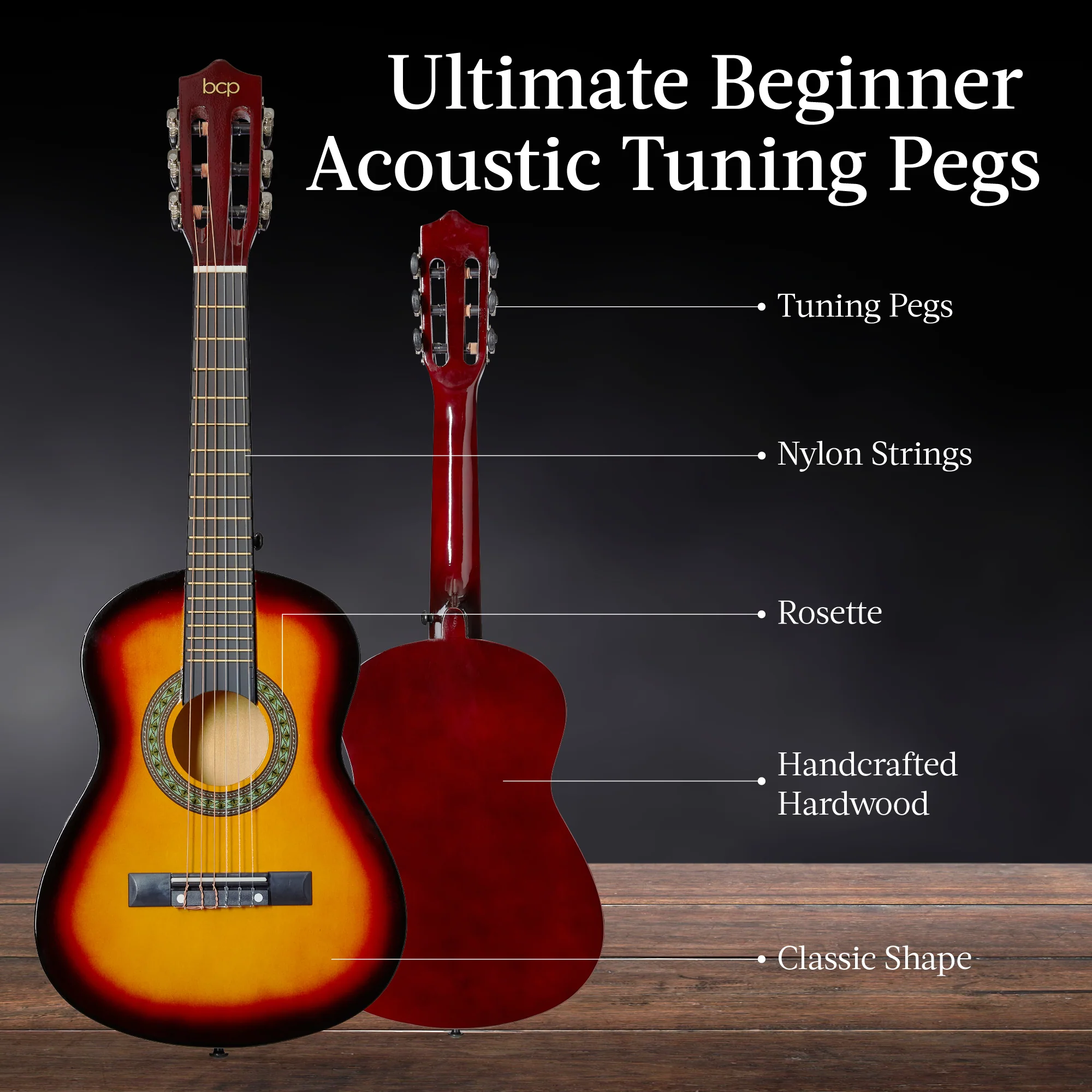 Kids Acoustic Guitar Beginner Starter Kit w/ Carrying Case - 30in - Image 4