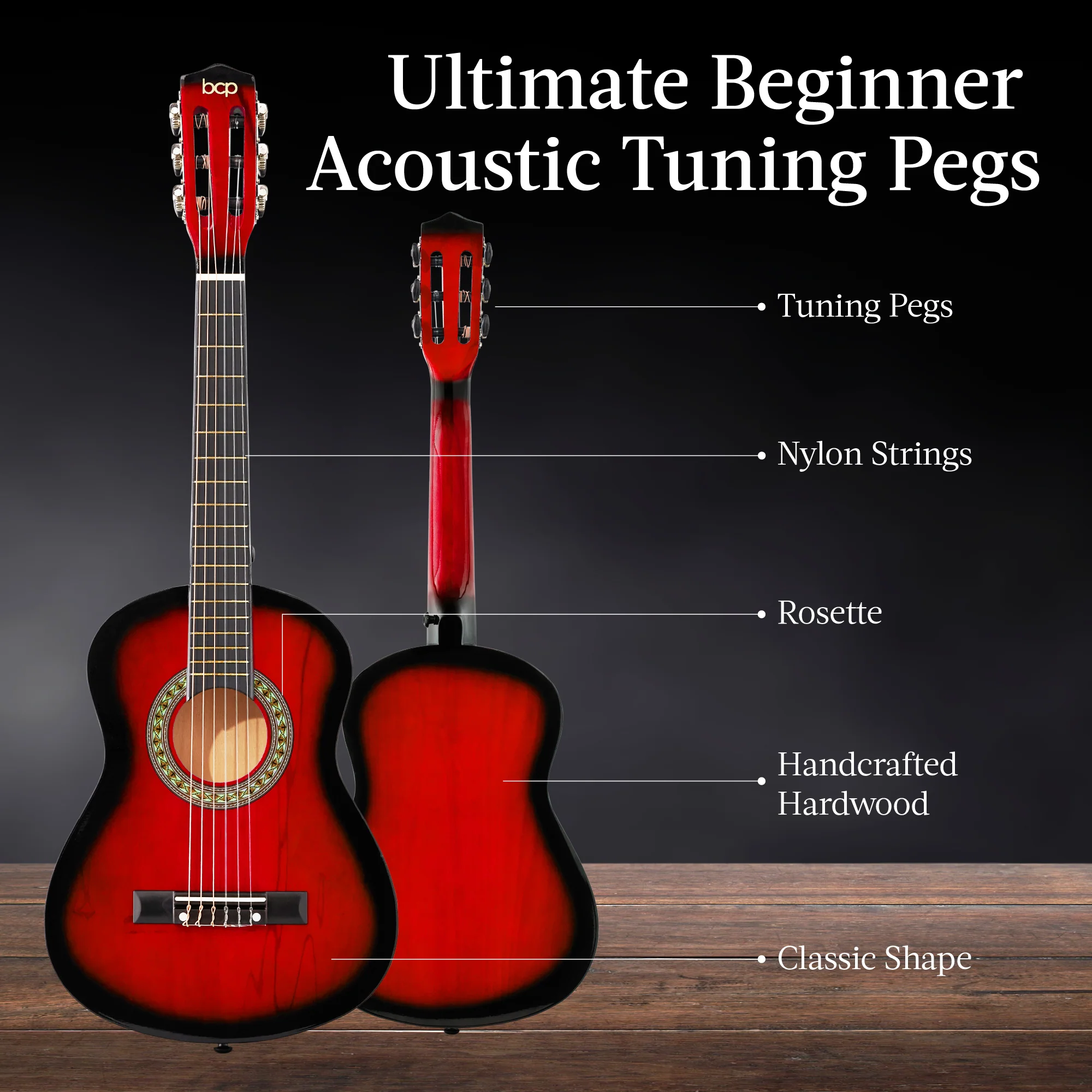 Kids Acoustic Guitar Beginner Starter Kit w/ Carrying Case - 30in - Image 51