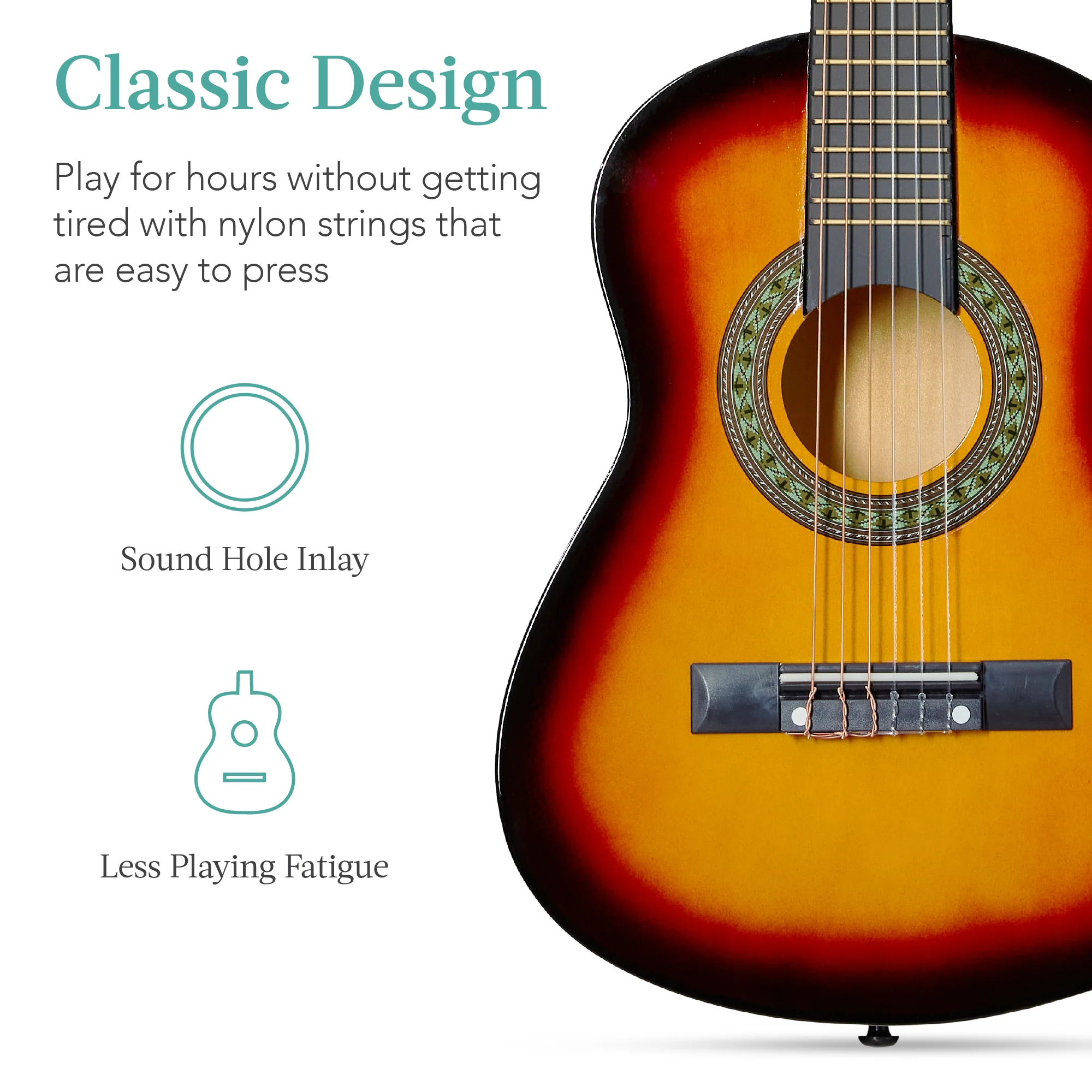 Kids Acoustic Guitar Beginner Starter Kit w/ Carrying Case - 30in - Image 6