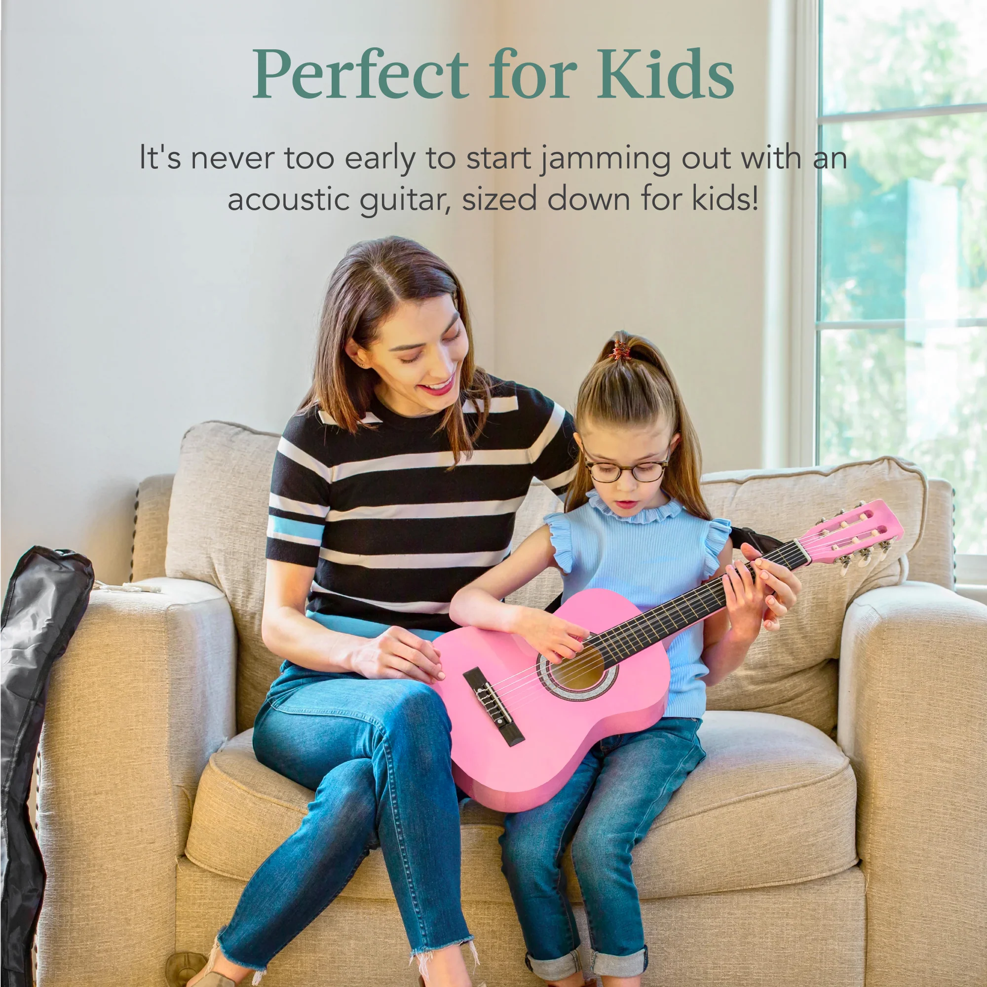 Kids Acoustic Guitar Beginner Starter Kit w/ Carrying Case - 30in - Image 60