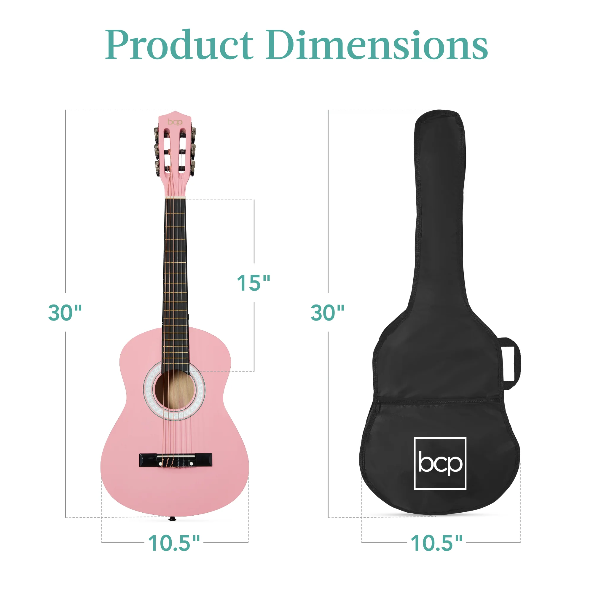Kids Acoustic Guitar Beginner Starter Kit w/ Carrying Case - 30in - Image 62