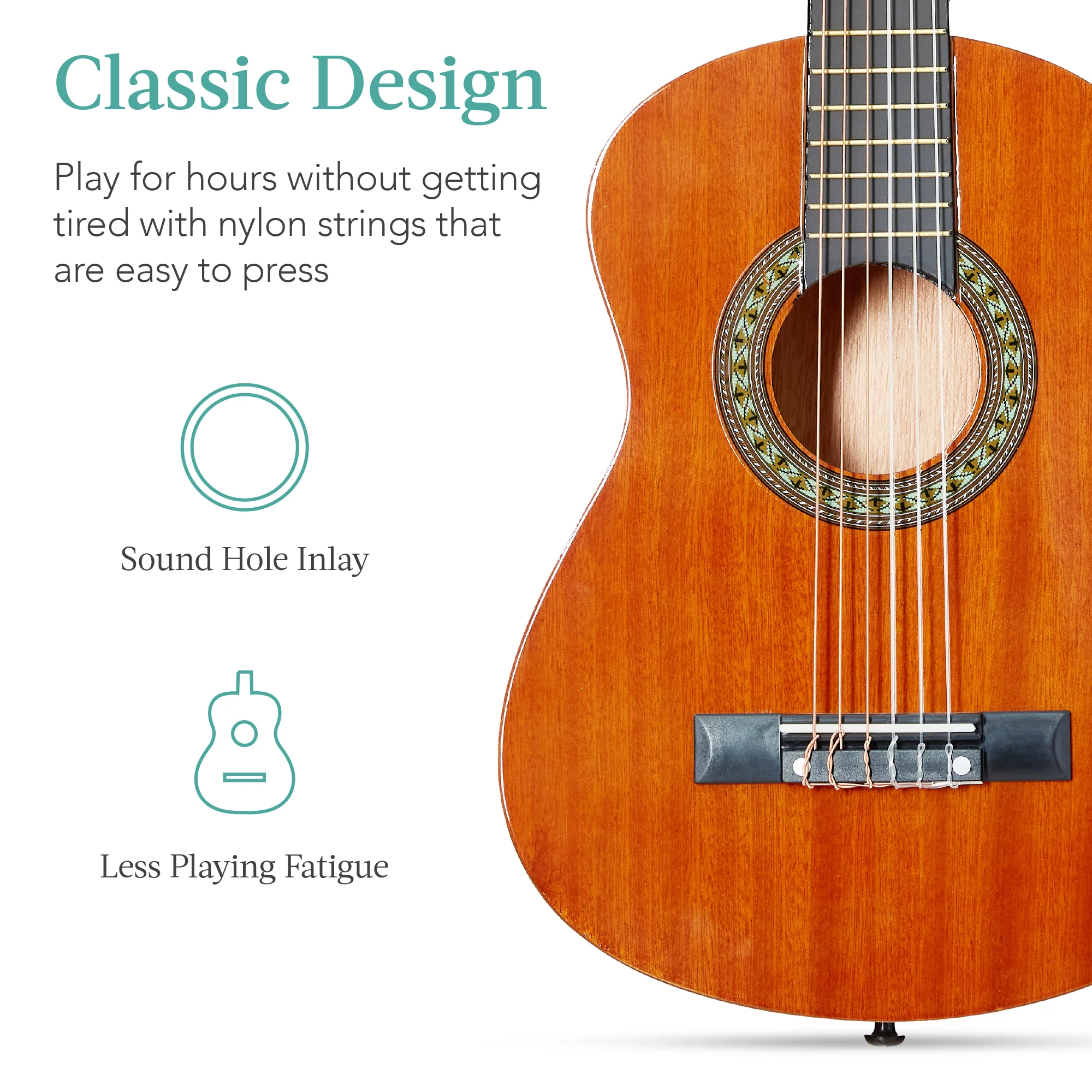 Kids Acoustic Guitar Beginner Starter Kit w/ Carrying Case - 30in - Image 68