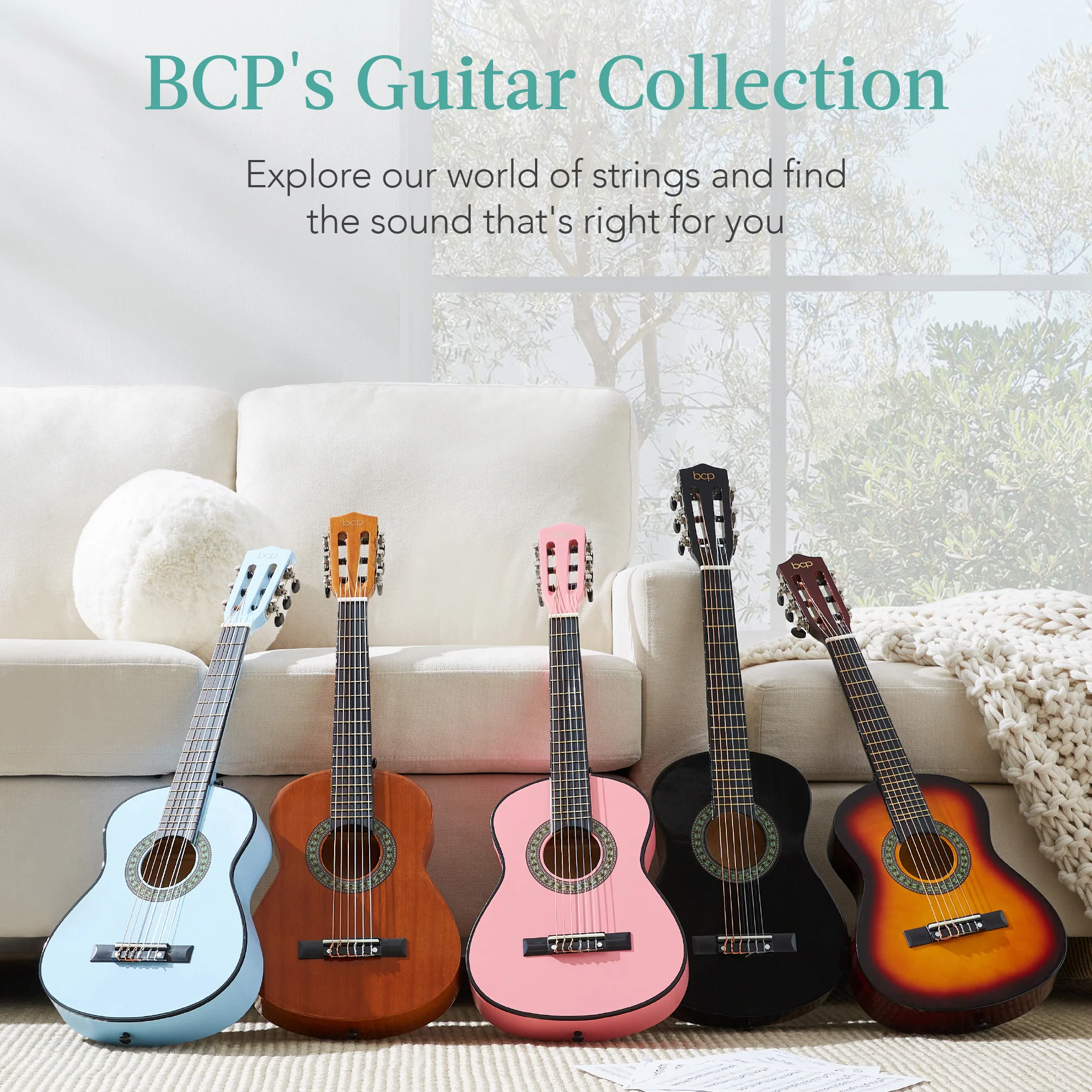 Kids Acoustic Guitar Beginner Starter Kit w/ Carrying Case - 30in - Image 77