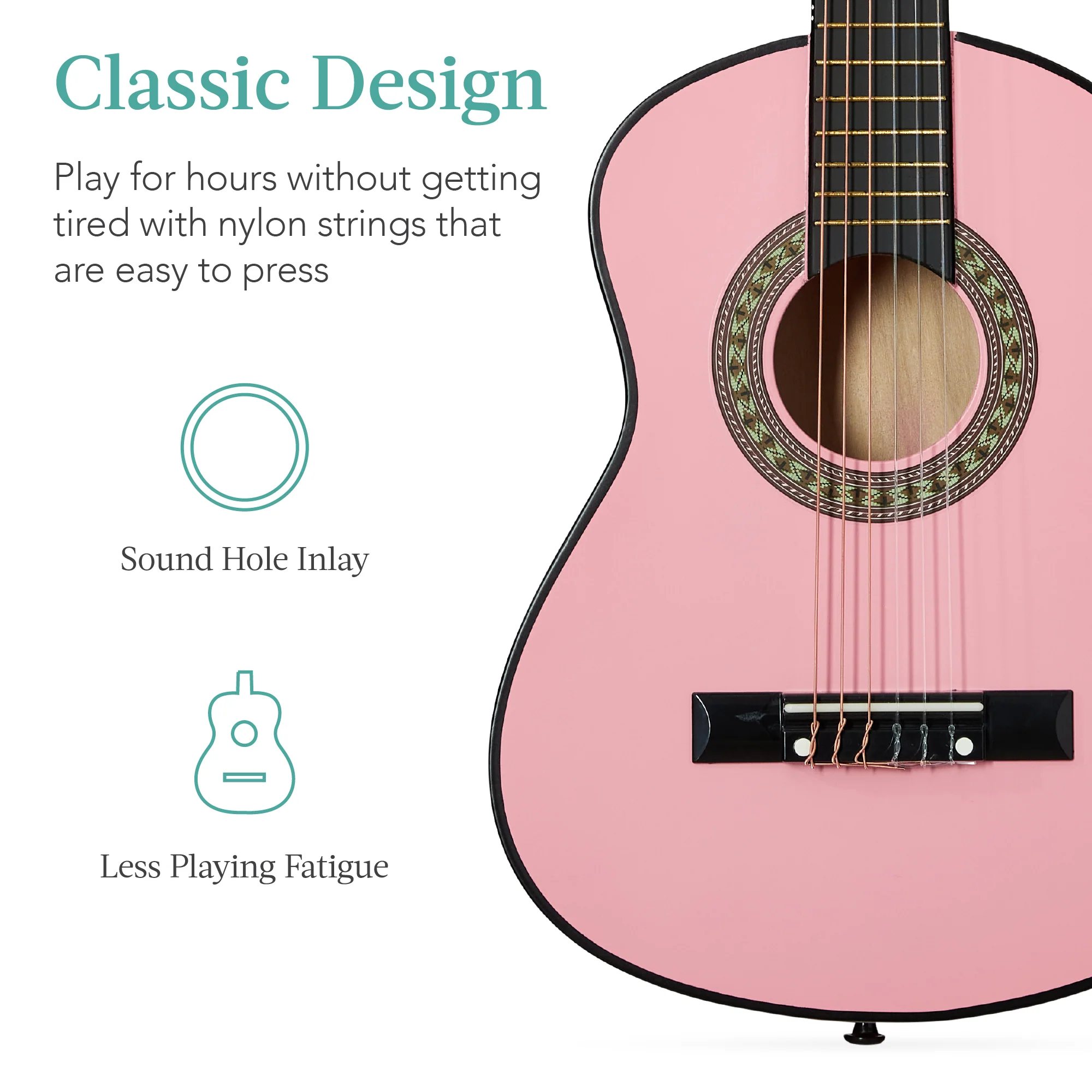 Kids Acoustic Guitar Beginner Starter Kit w/ Carrying Case - 30in - Image 84