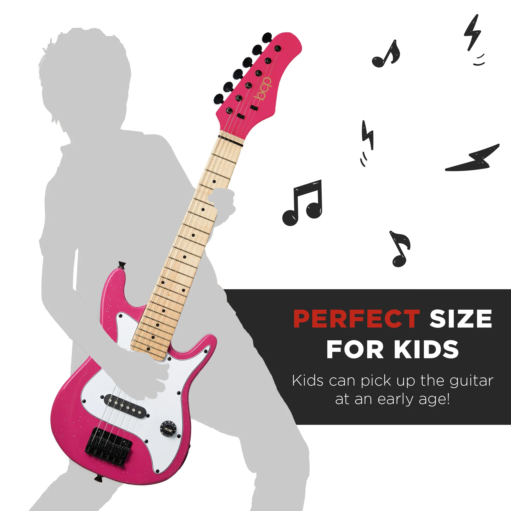Kids Electric Guitar Beginner Starter Kit w/ 5W Amplifier - 30 in - Image 12