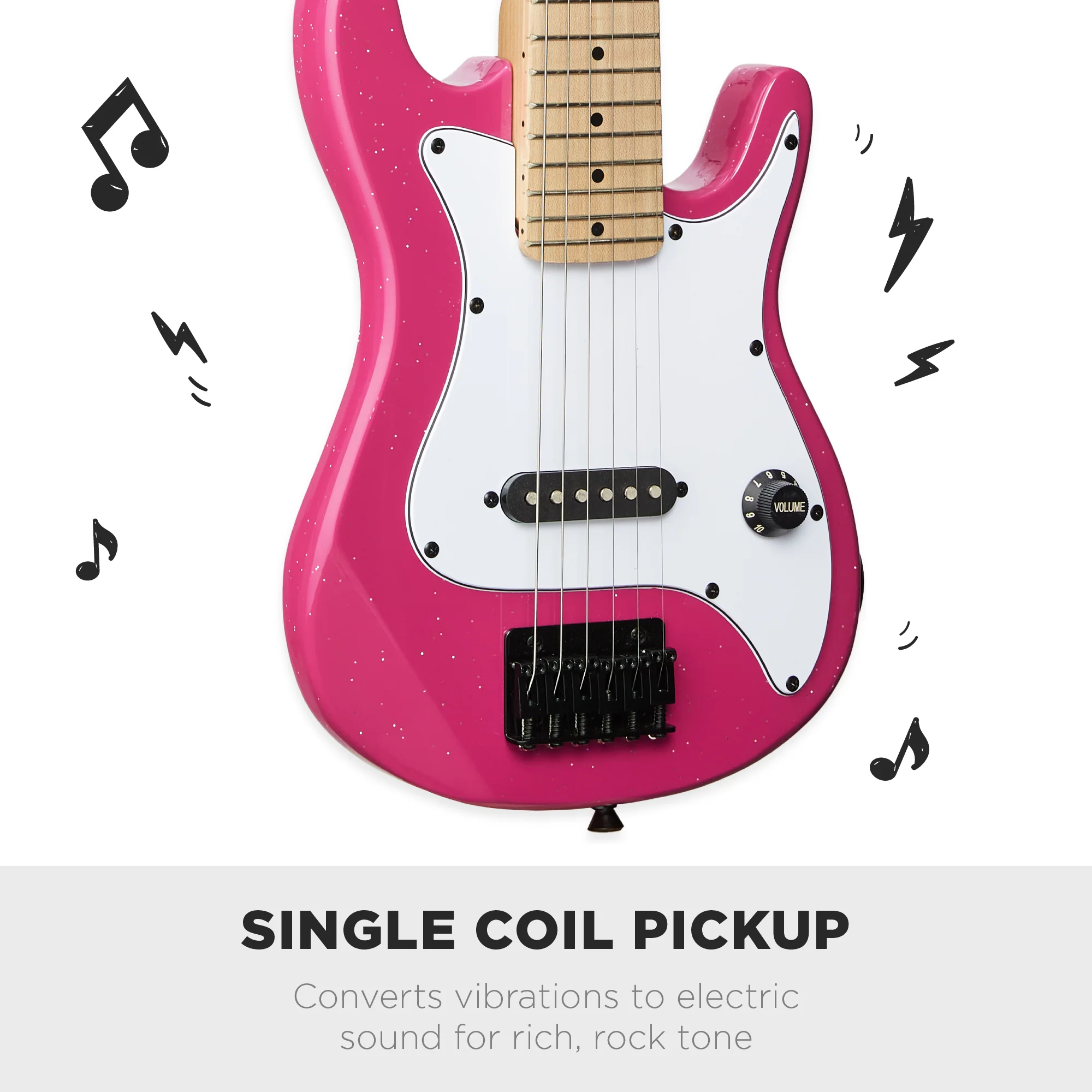 Kids Electric Guitar Beginner Starter Kit w/ 5W Amplifier - 30 in - Image 15