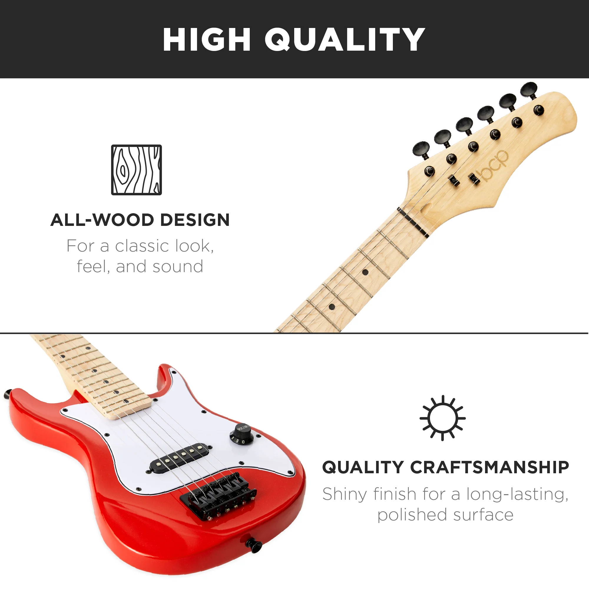 Kids Electric Guitar Beginner Starter Kit w/ 5W Amplifier - 30 in - Image 37
