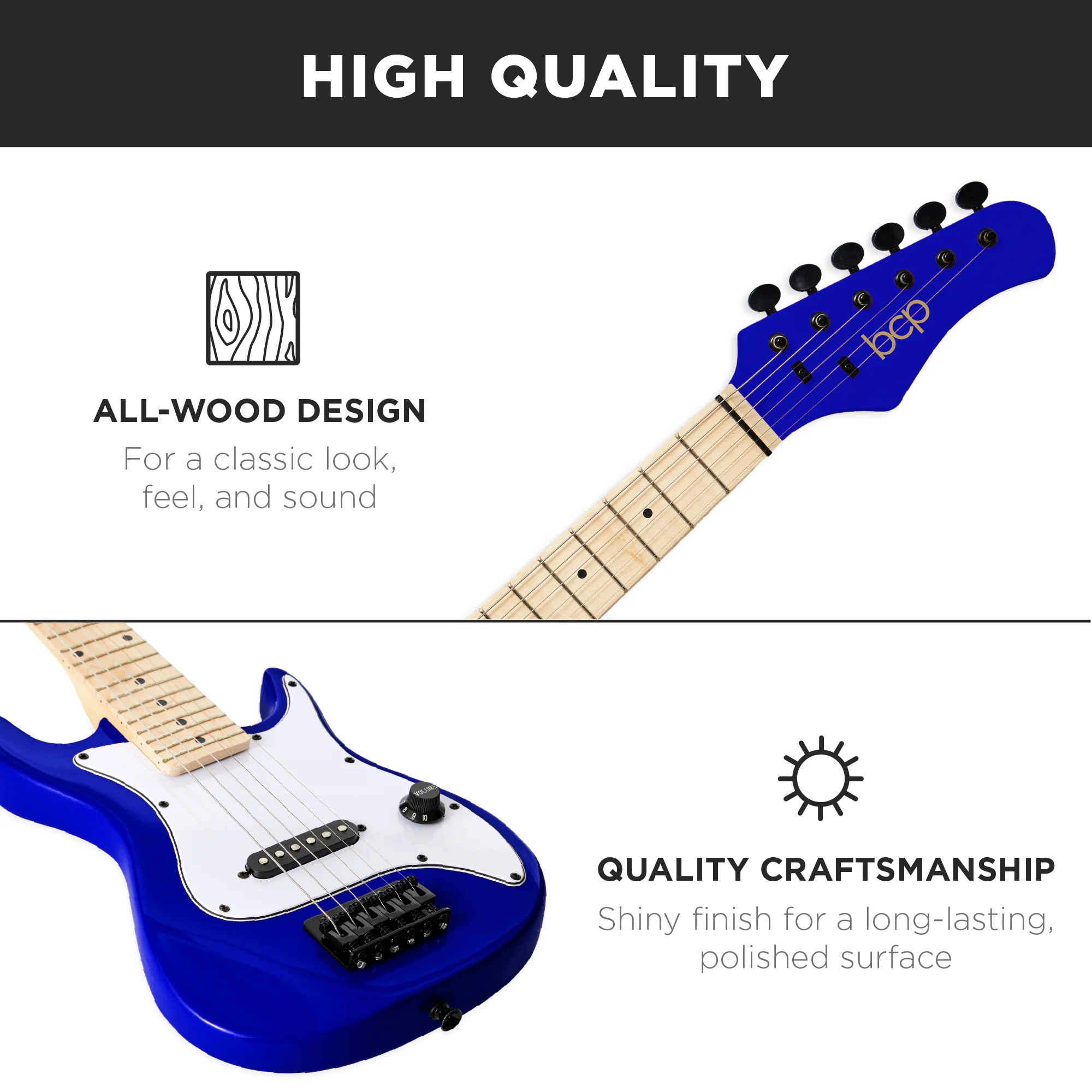 Kids Electric Guitar Beginner Starter Kit w/ 5W Amplifier - 30 in - Image 46