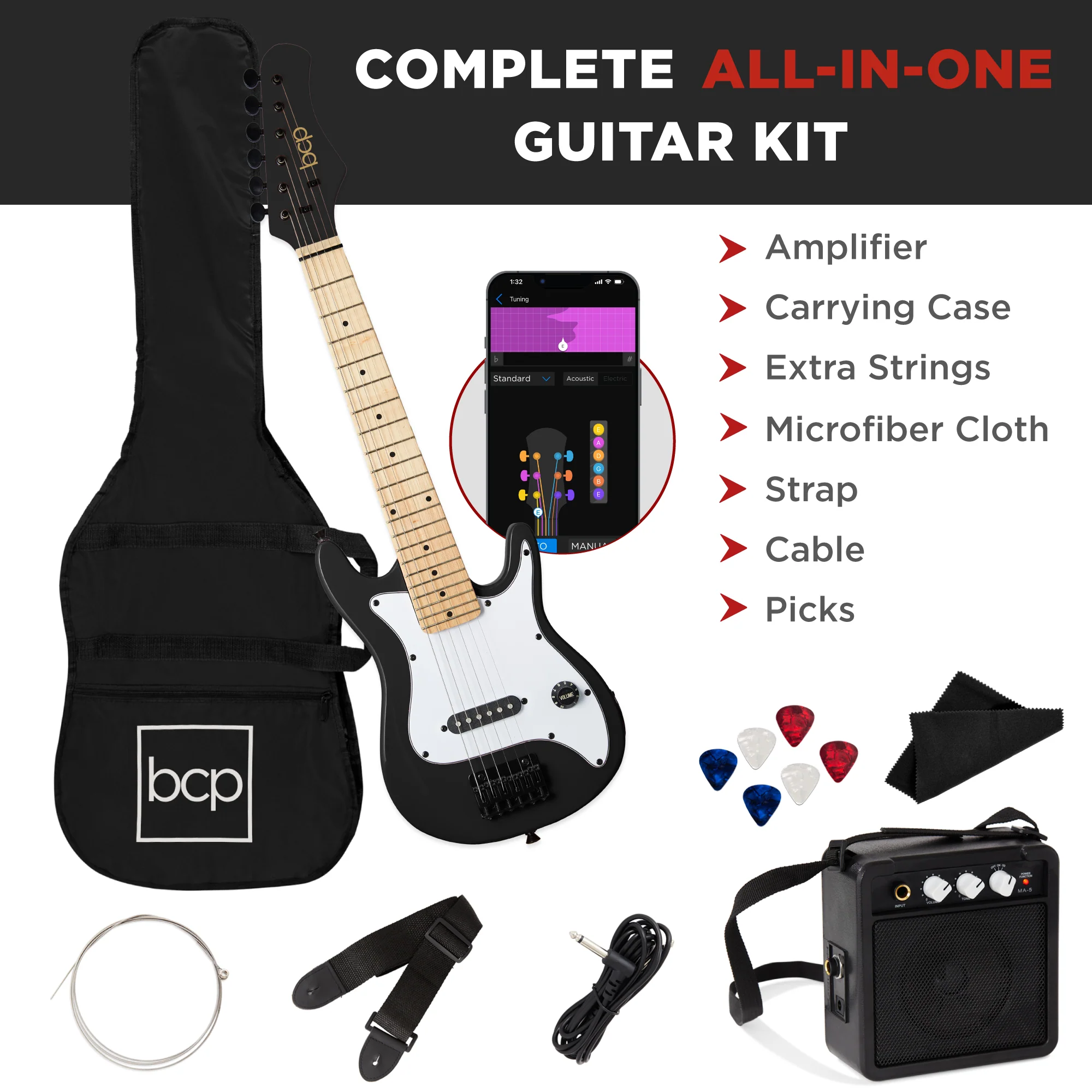 Kids Electric Guitar Beginner Starter Kit w/ 5W Amplifier - 30 in - Image 5