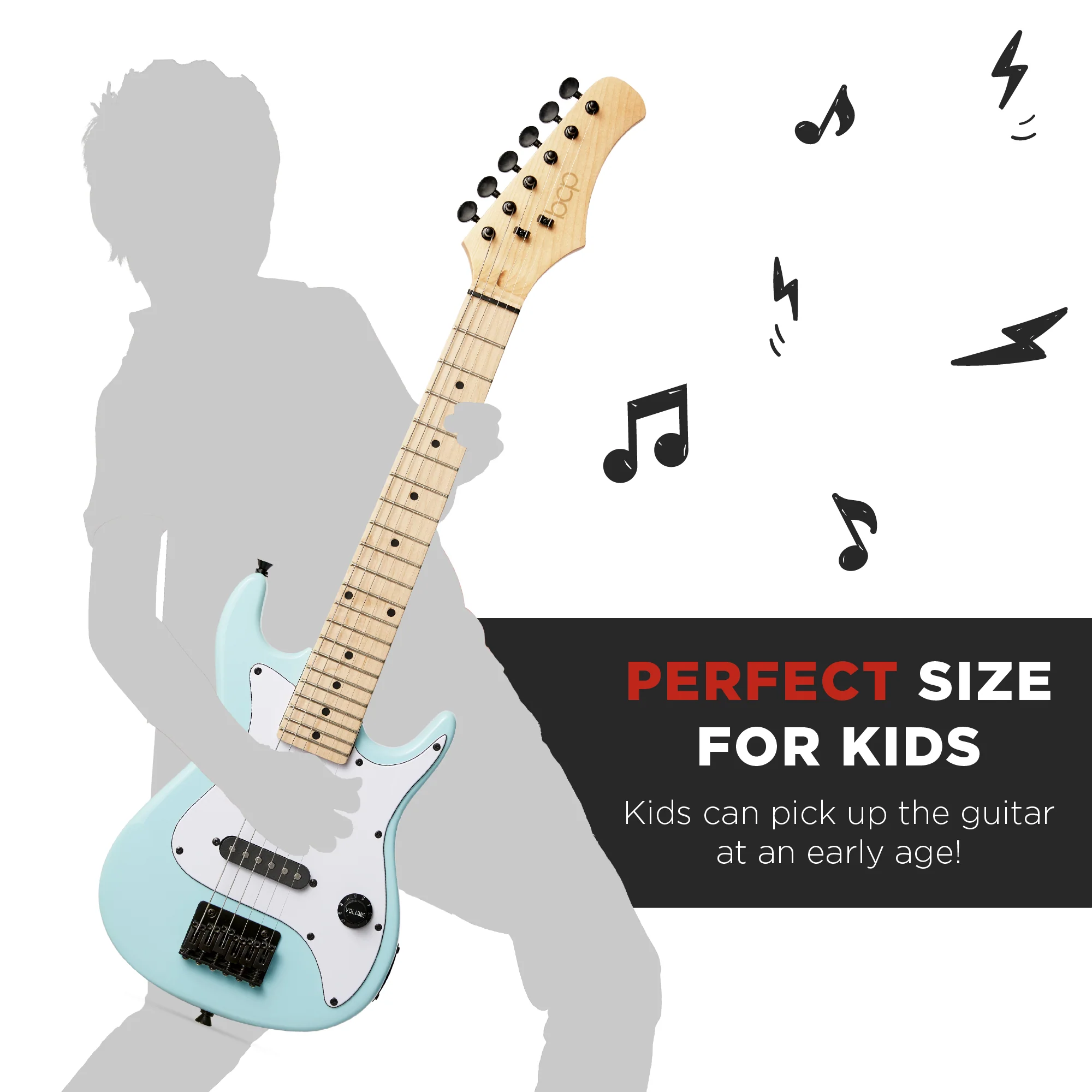 Kids Electric Guitar Beginner Starter Kit w/ 5W Amplifier - 30 in - Image 77