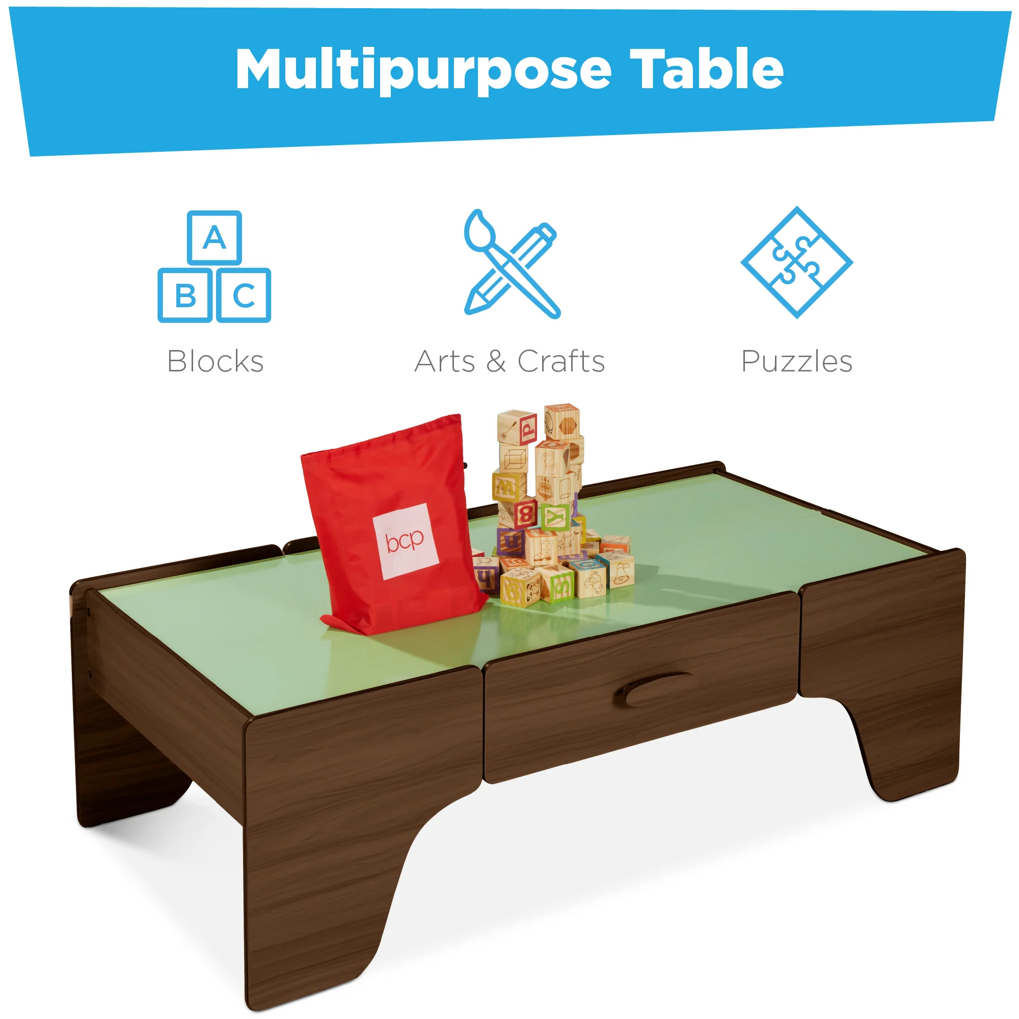 70-Piece Train Table, Large Multipurpose Playset w/ Reversible Table Top - Image 6