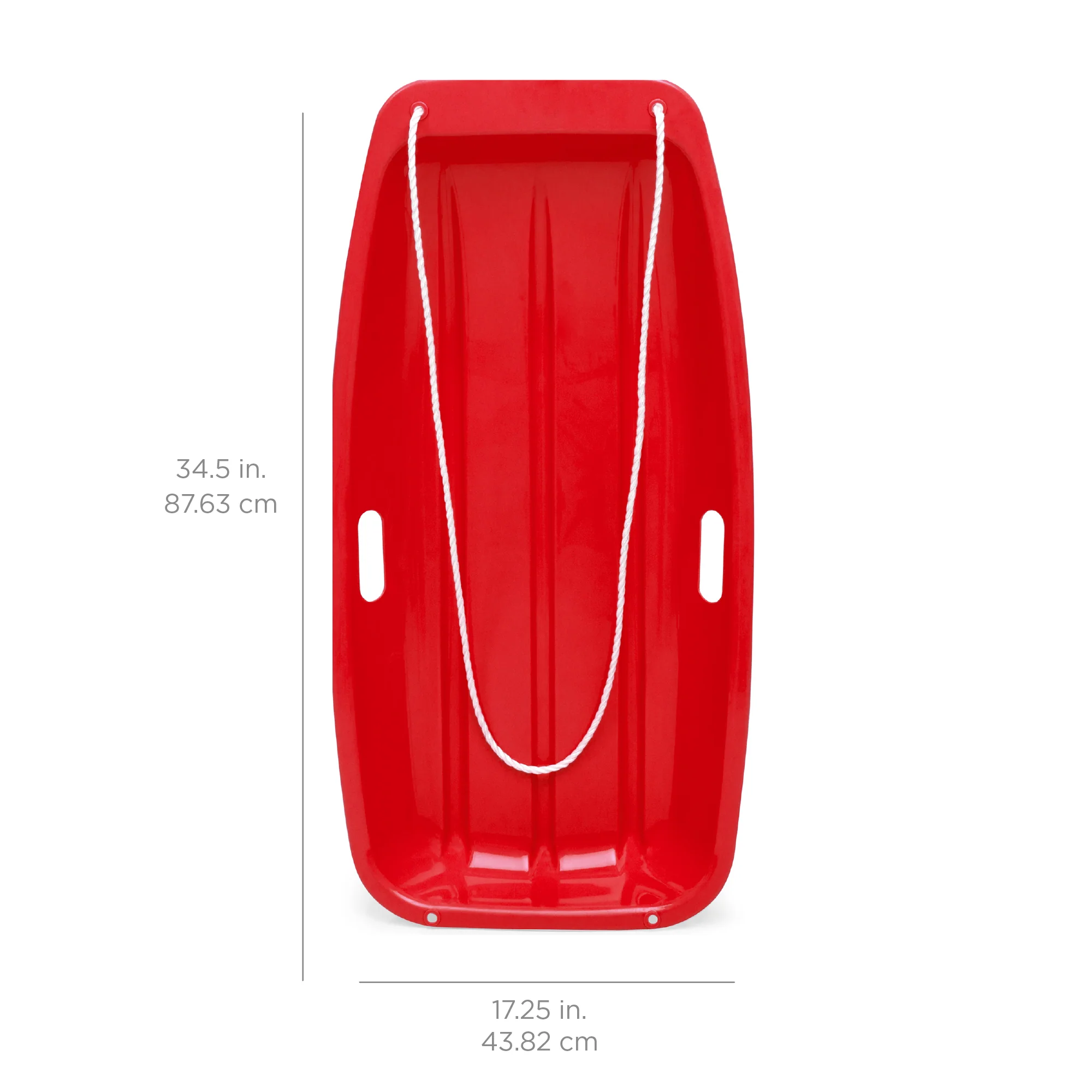 Kids Outdoor Plastic Toboggan Snow Sled Board w/ Pull Rope, Handles - 35in - Image 12