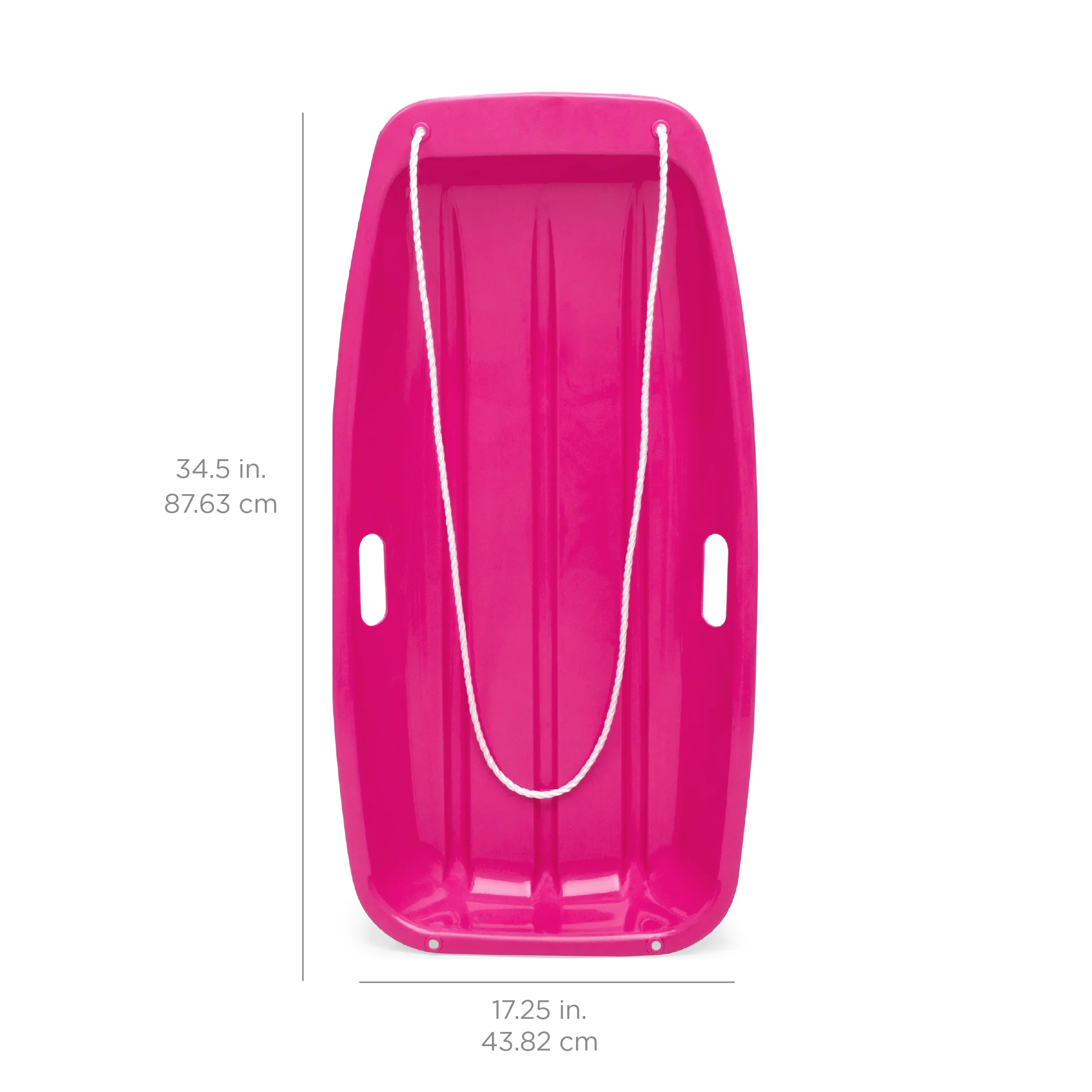 Kids Outdoor Plastic Toboggan Snow Sled Board w/ Pull Rope, Handles - 35in - Image 24