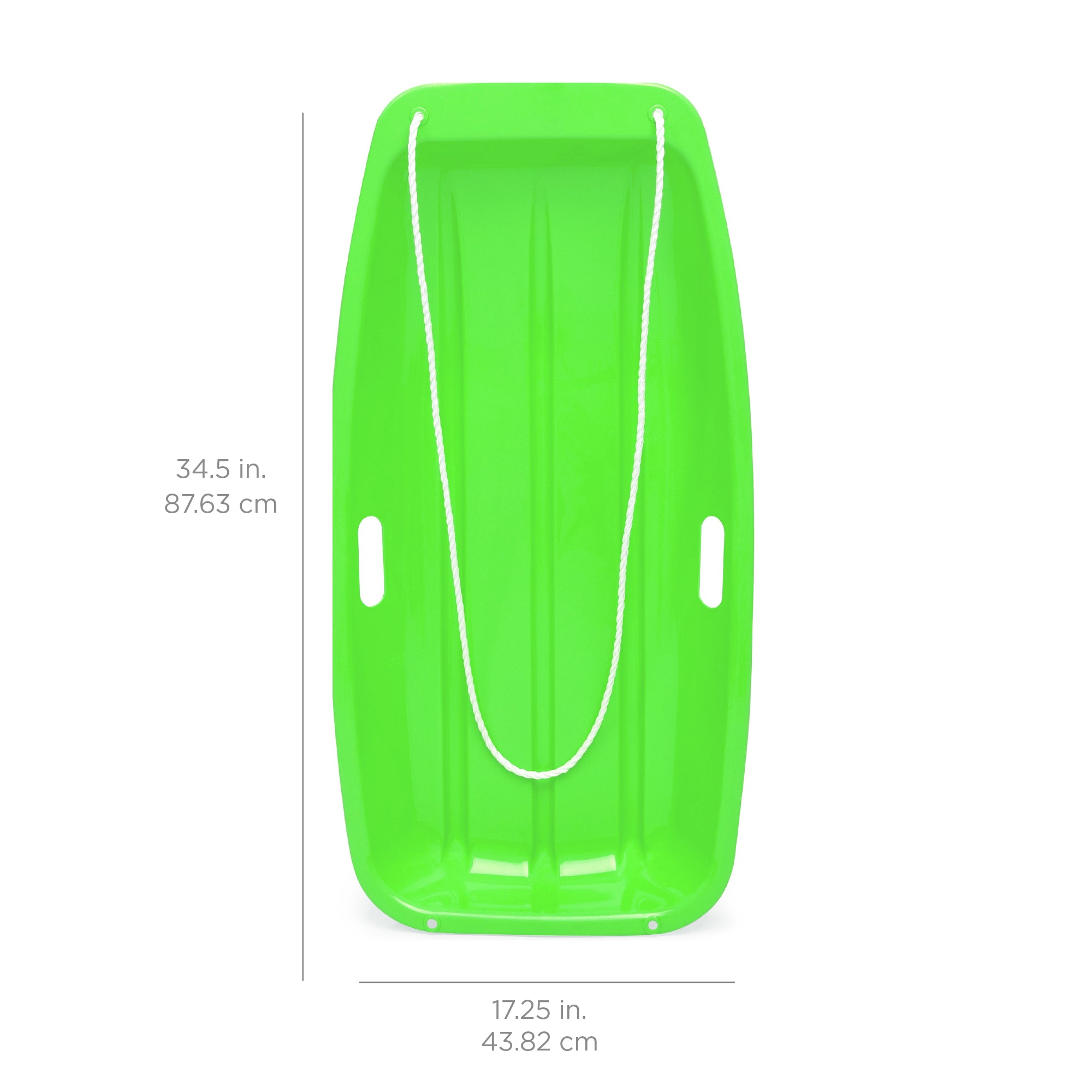 Kids Outdoor Plastic Toboggan Snow Sled Board w/ Pull Rope, Handles - 35in - Image 30
