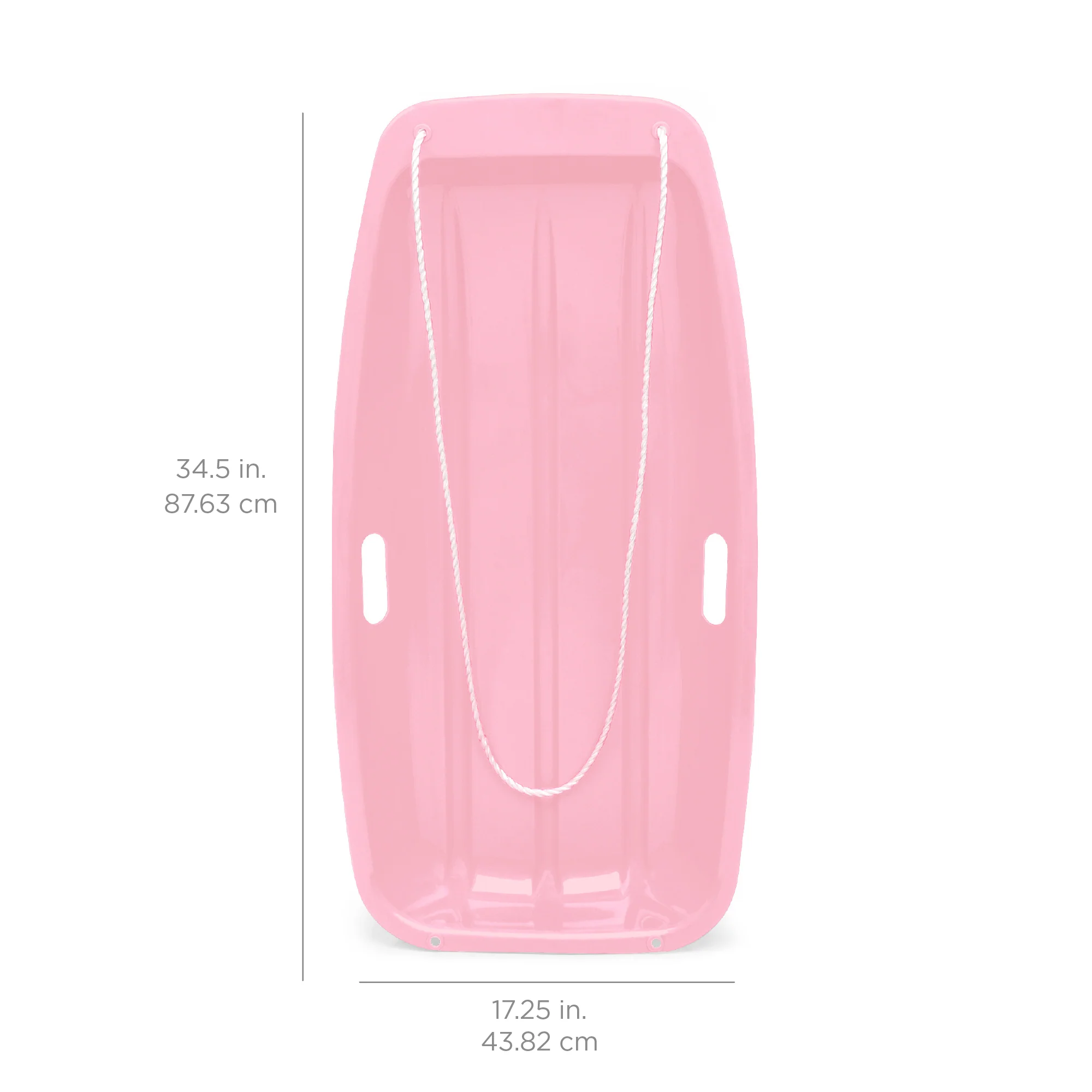 Kids Outdoor Plastic Toboggan Snow Sled Board w/ Pull Rope, Handles - 35in - Image 36
