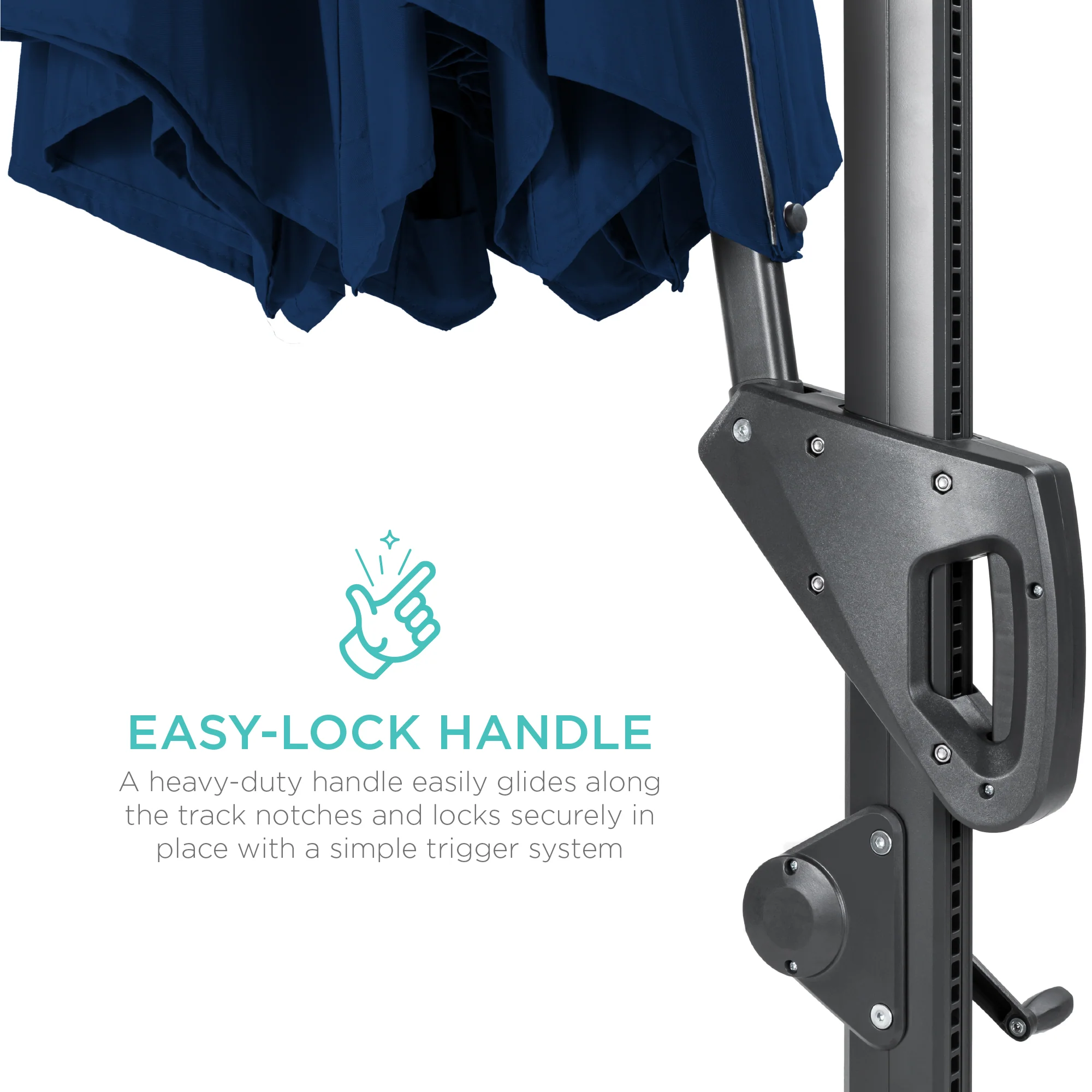 360-Degree Solar LED Cantilever Offset Patio Umbrella w/ Tilt - 10ft - Image 144