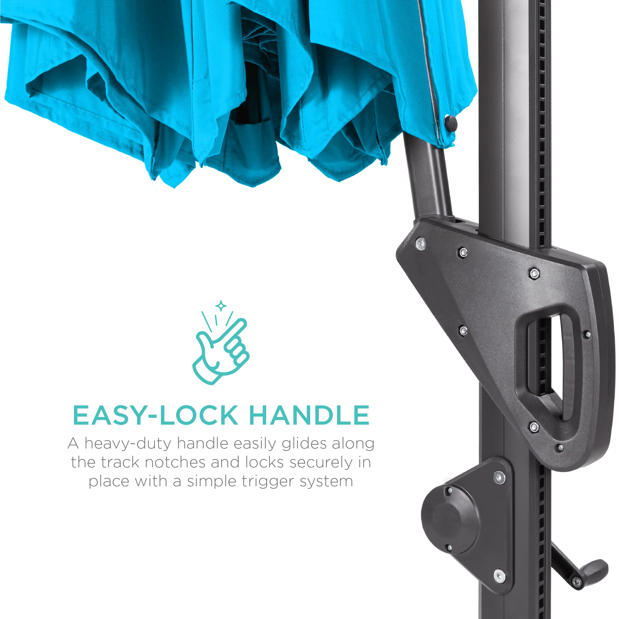 360-Degree Solar LED Cantilever Offset Patio Umbrella w/ Tilt - 10ft - Image 25