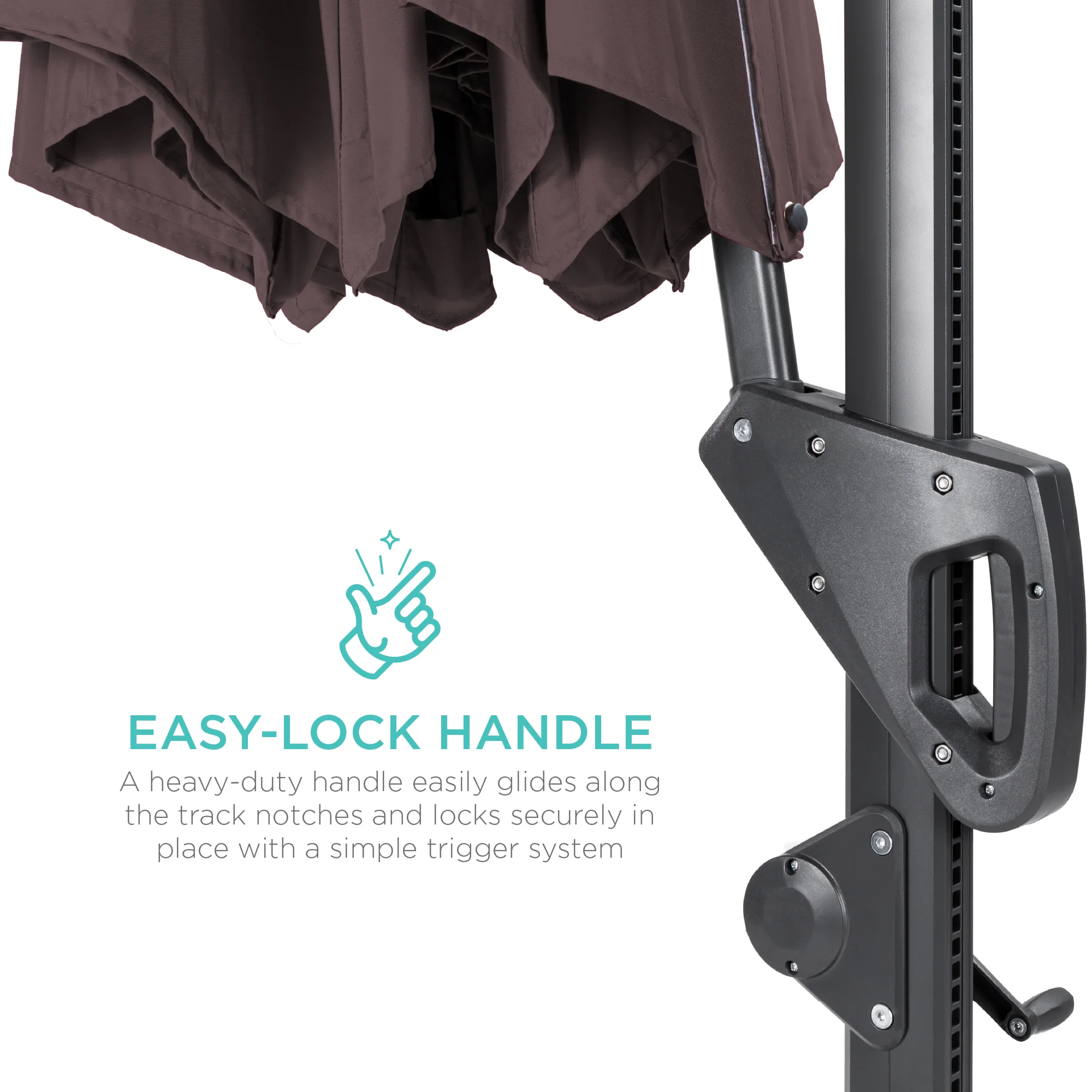 360-Degree Solar LED Cantilever Offset Patio Umbrella w/ Tilt - 10ft - Image 88