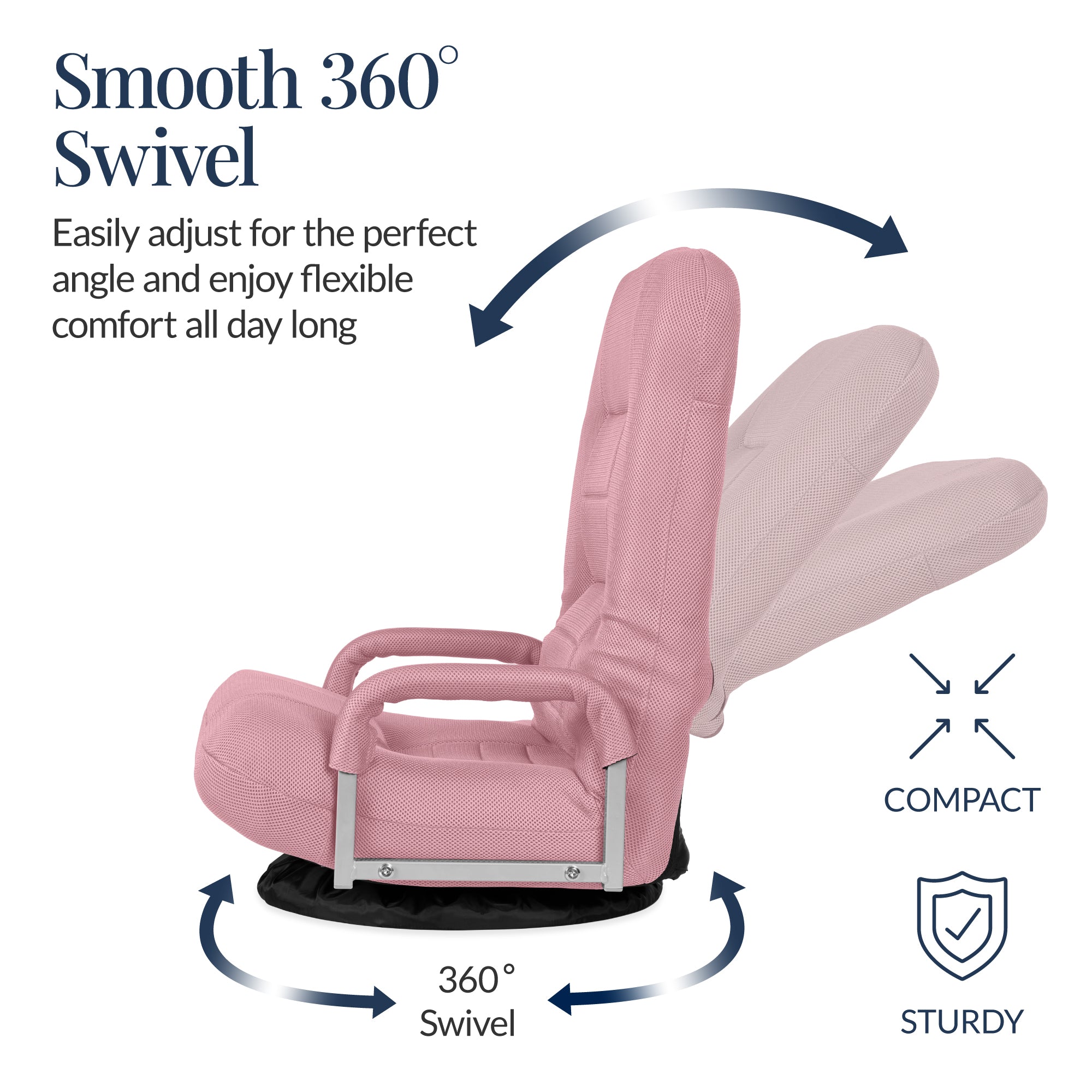 Gaming Floor Chair w/ 360-Degree Swivel, Armrest, Adjustable Backrest - Image 172