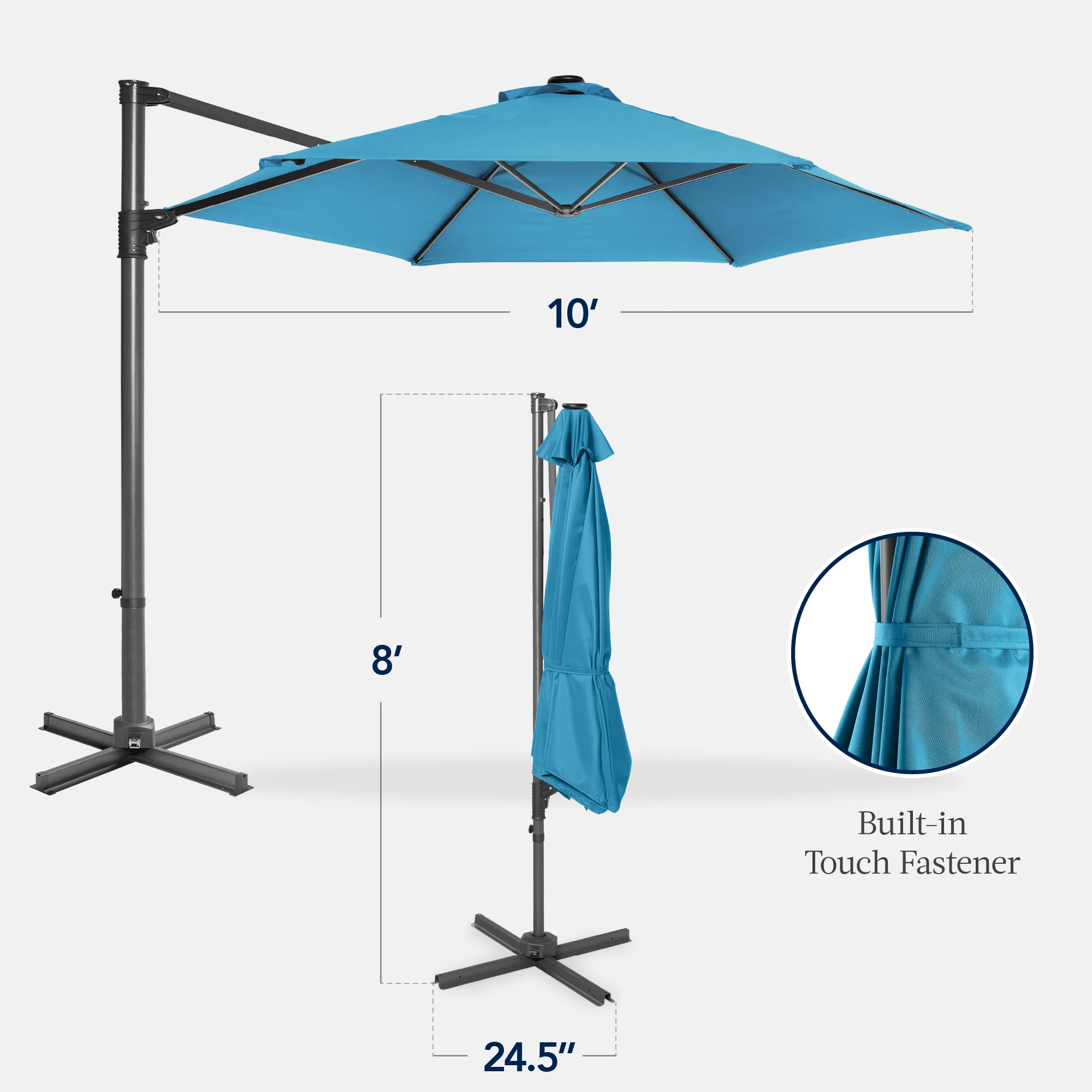 360 Rotating Cantilever Offset Patio Umbrella - 10ft - Image 18