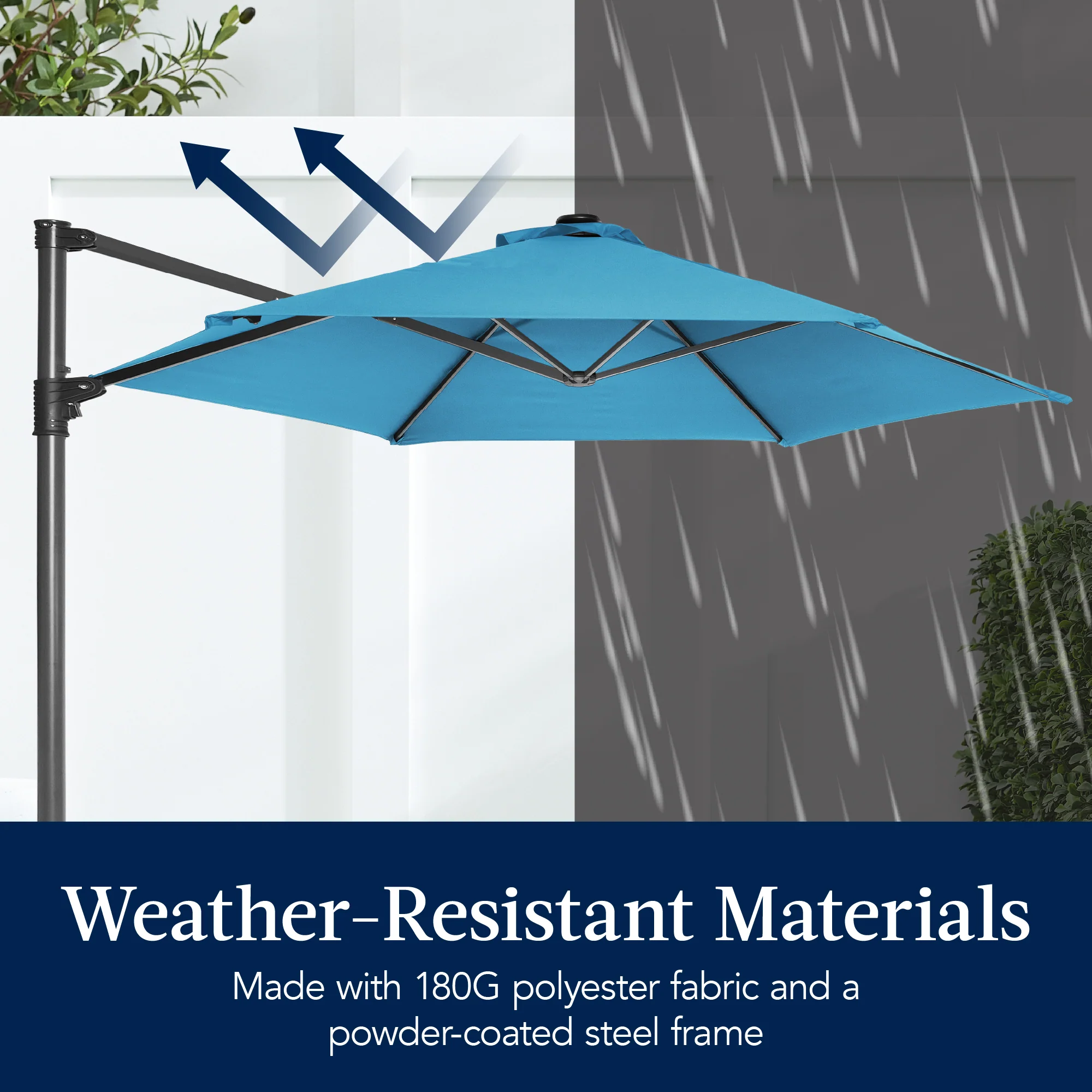 360 Rotating Cantilever Offset Patio Umbrella - 10ft - Image 21
