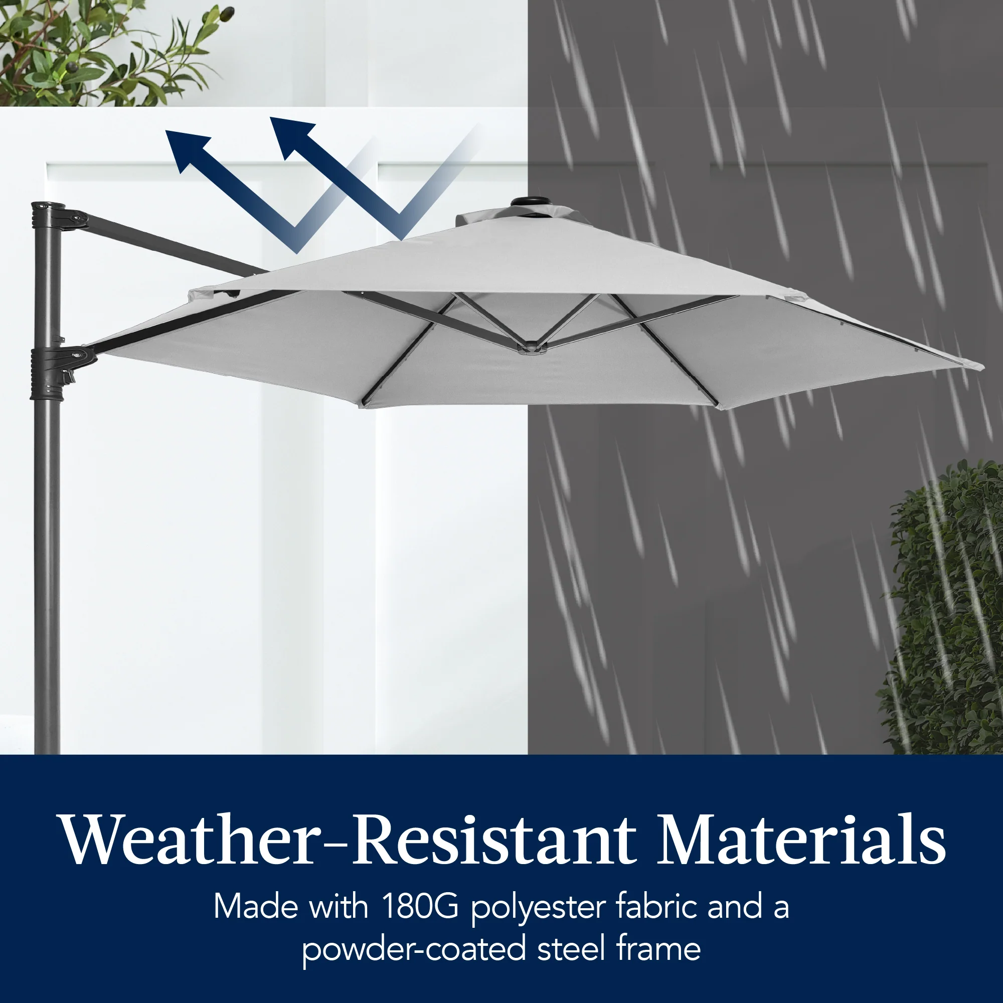 360 Rotating Cantilever Offset Patio Umbrella - 10ft - Image 29