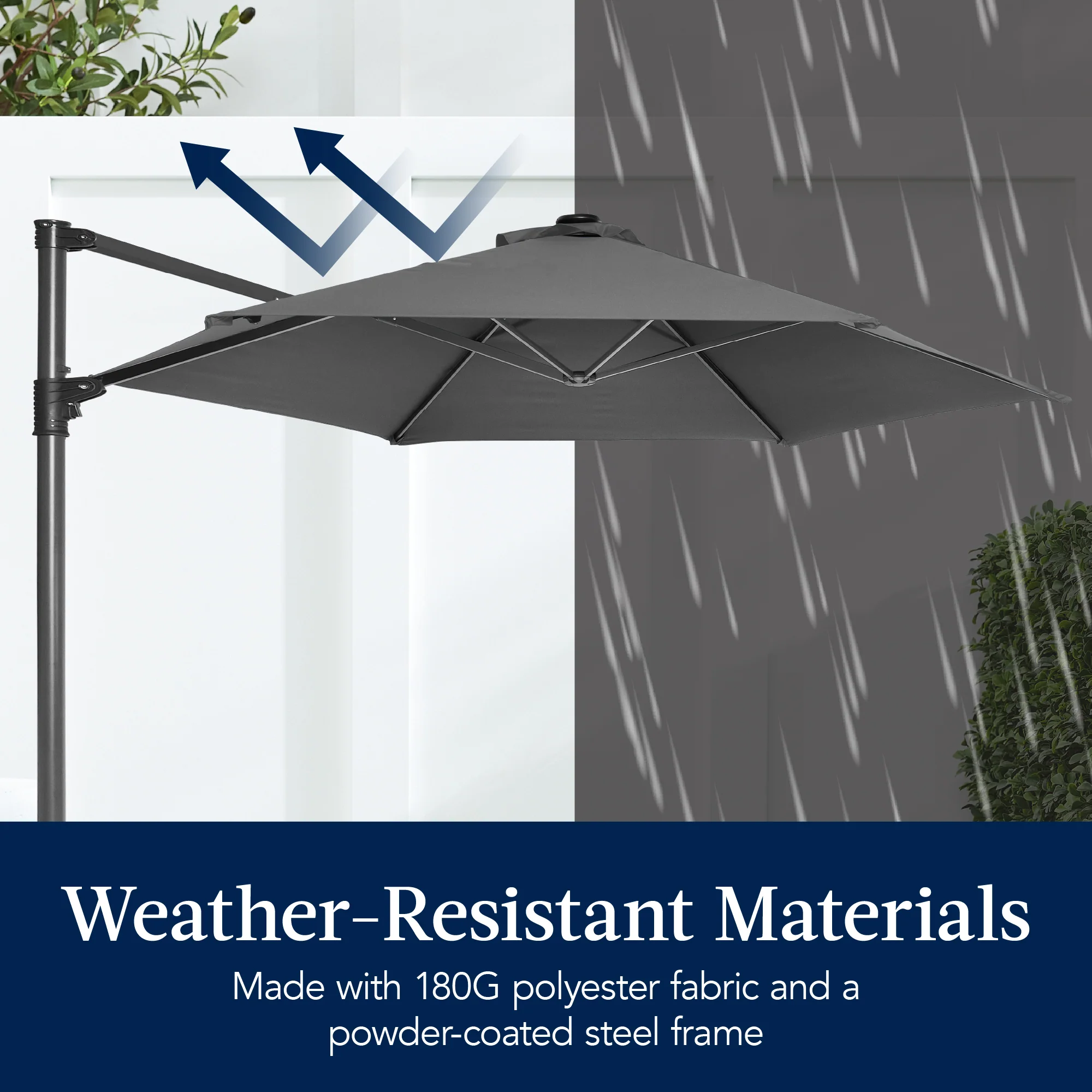 360 Rotating Cantilever Offset Patio Umbrella - 10ft - Image 37