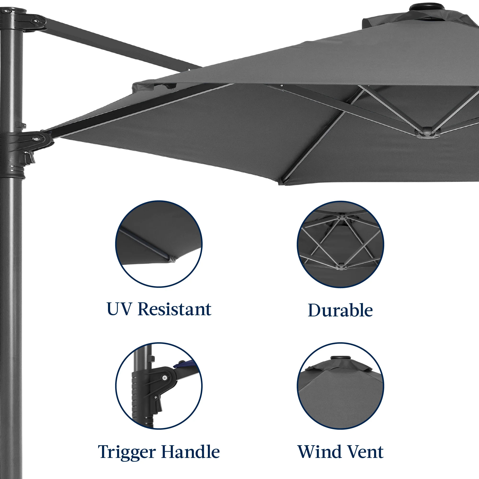 360 Rotating Cantilever Offset Patio Umbrella - 10ft - Image 39