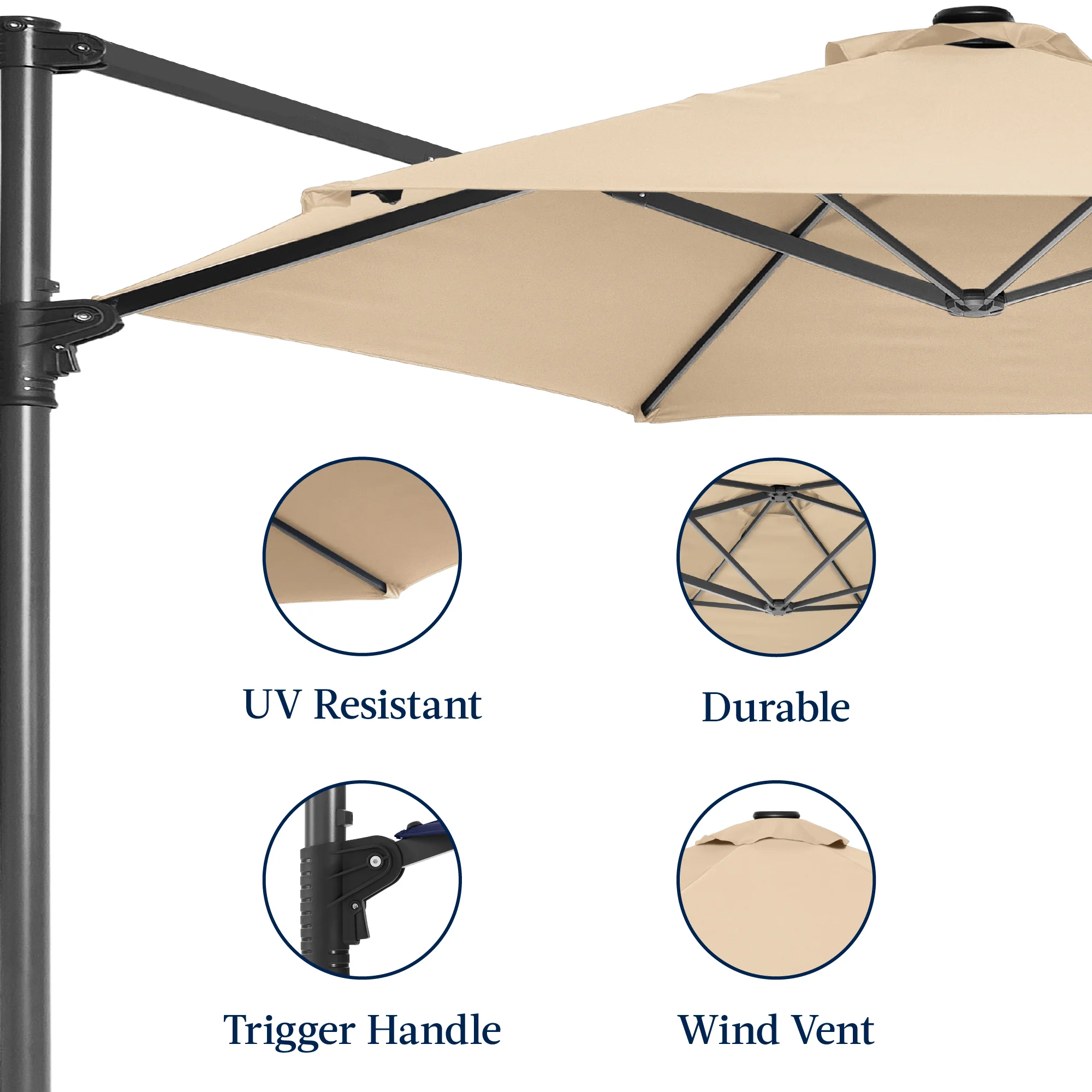 360 Rotating Cantilever Offset Patio Umbrella - 10ft - Image 47