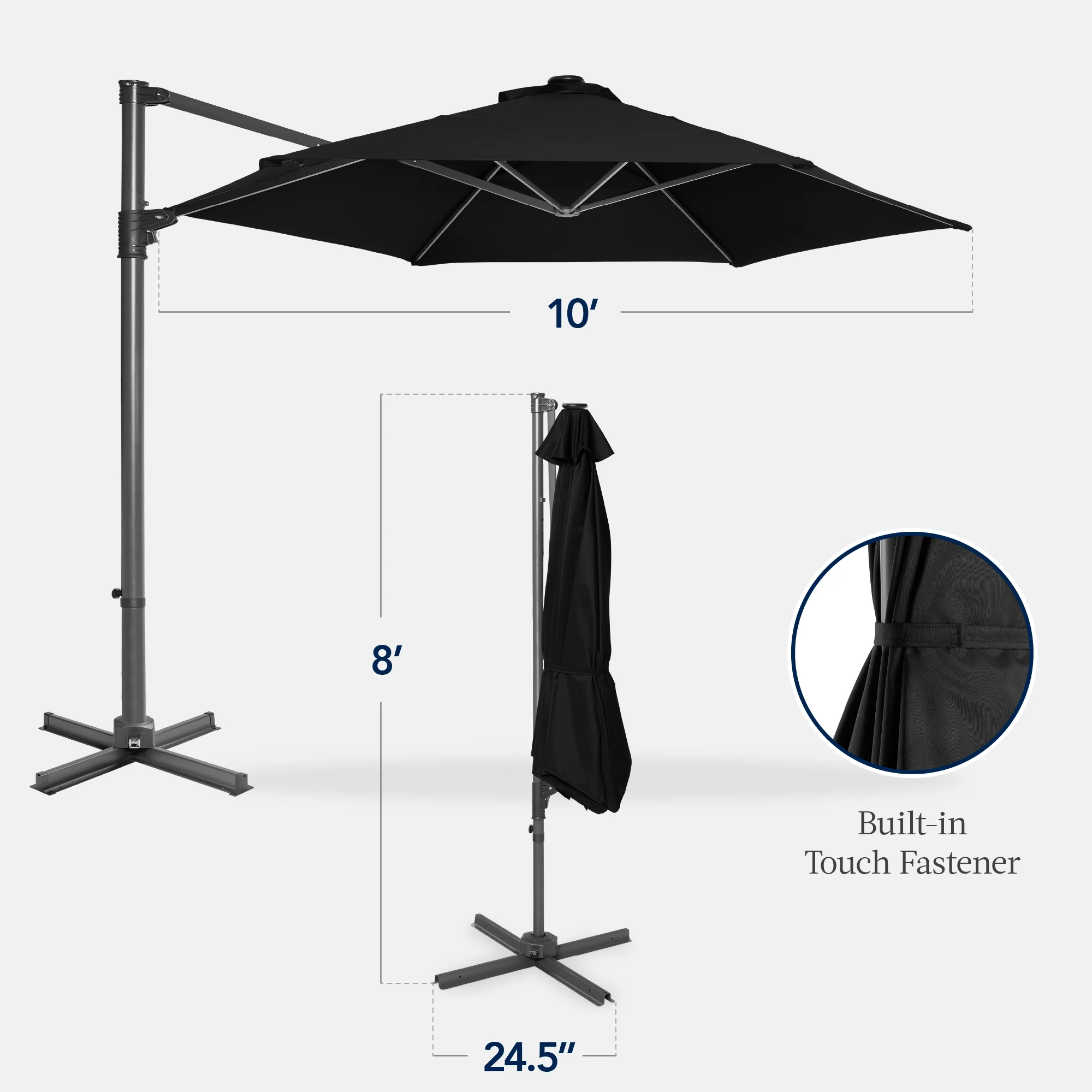 360 Rotating Cantilever Offset Patio Umbrella - 10ft - Image 50