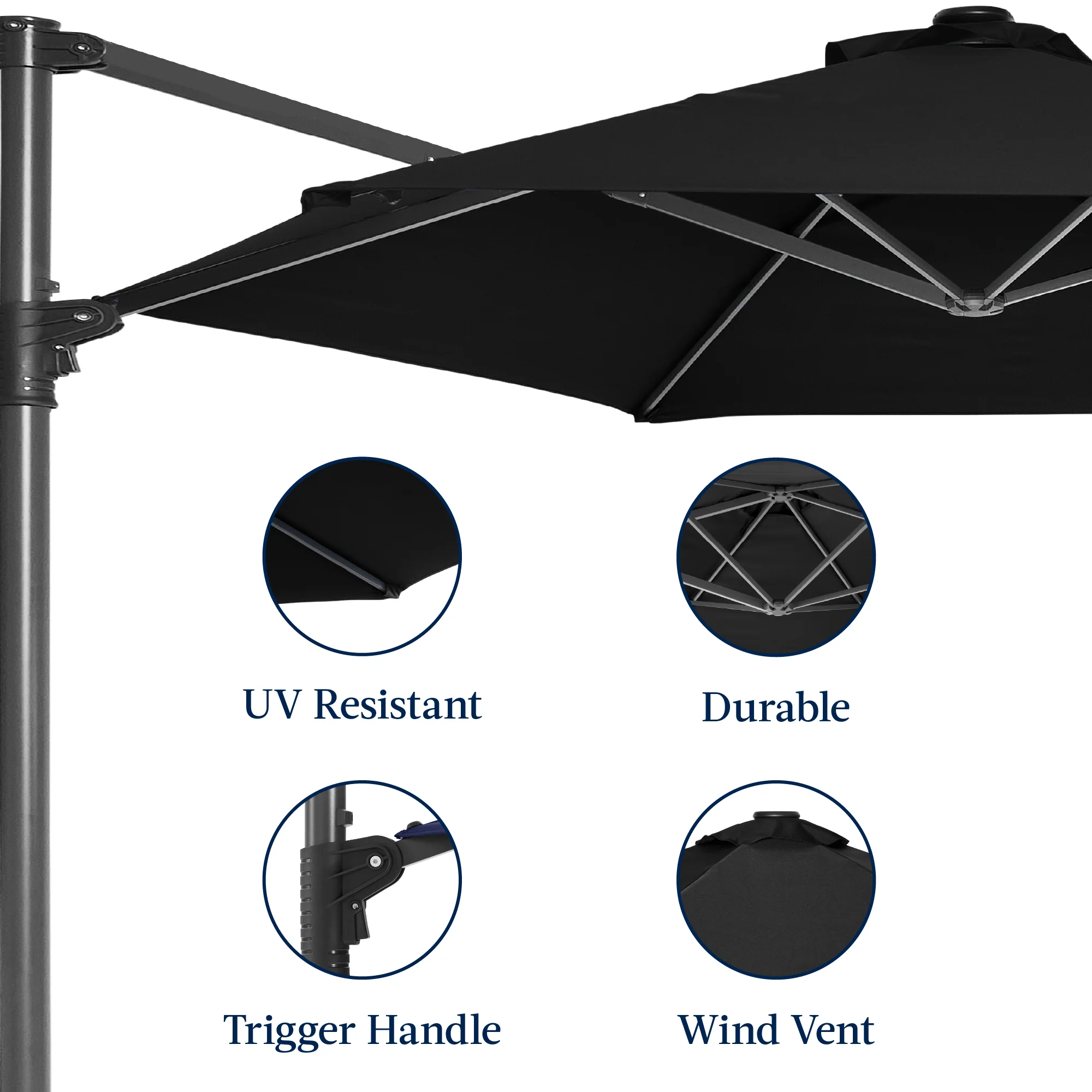 360 Rotating Cantilever Offset Patio Umbrella - 10ft - Image 55