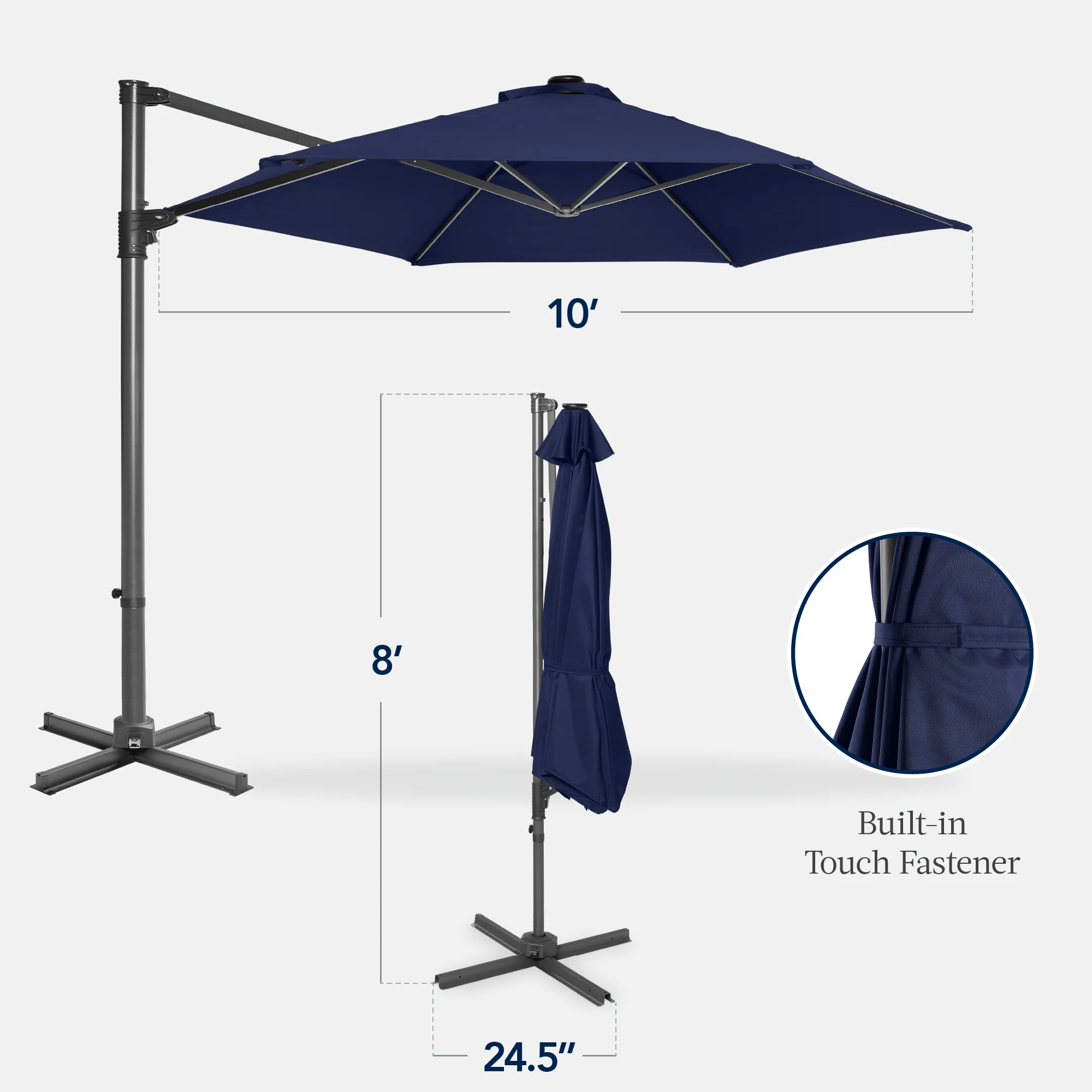 360 Rotating Cantilever Offset Patio Umbrella - 10ft - Image 58