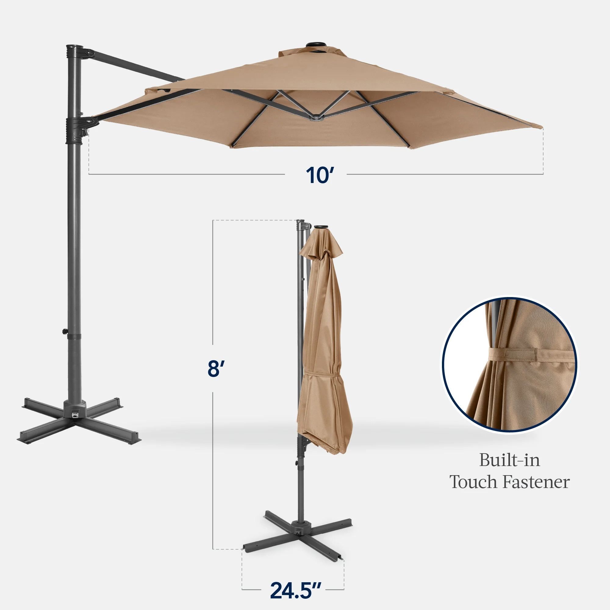 360 Rotating Cantilever Offset Patio Umbrella - 10ft - Image 66