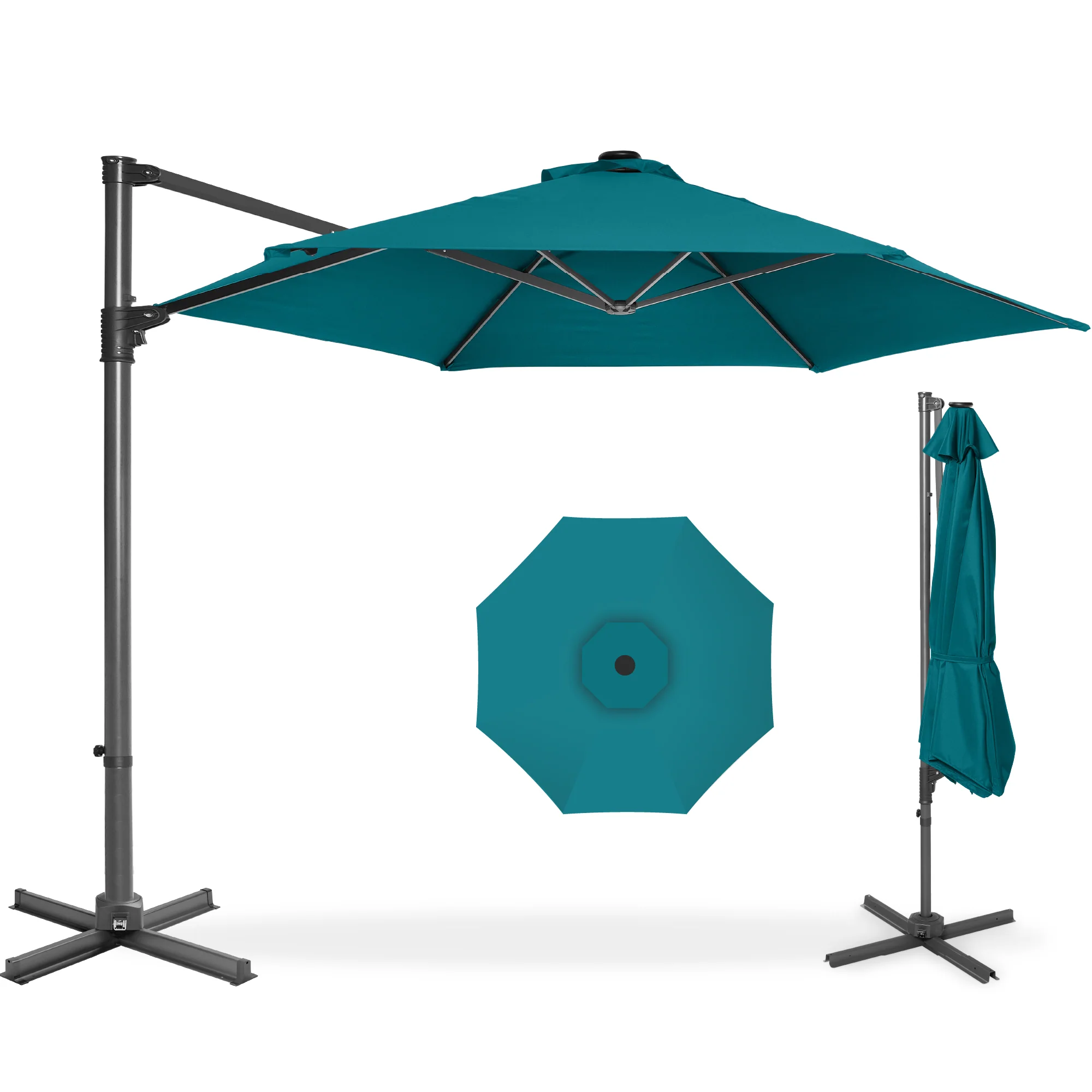360 Rotating Cantilever Offset Patio Umbrella - 10ft - Image 73