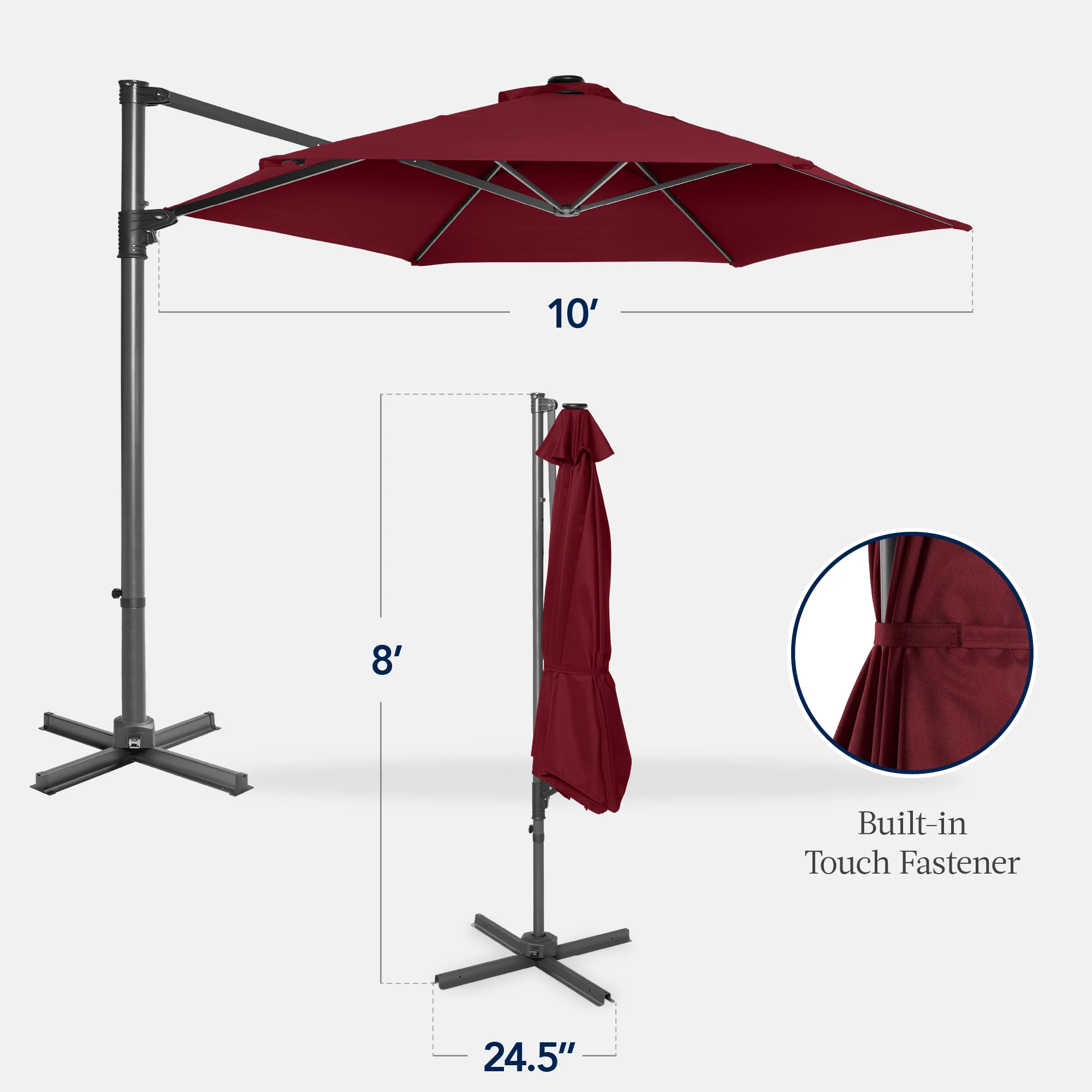 360 Rotating Cantilever Offset Patio Umbrella - 10ft - Image 82