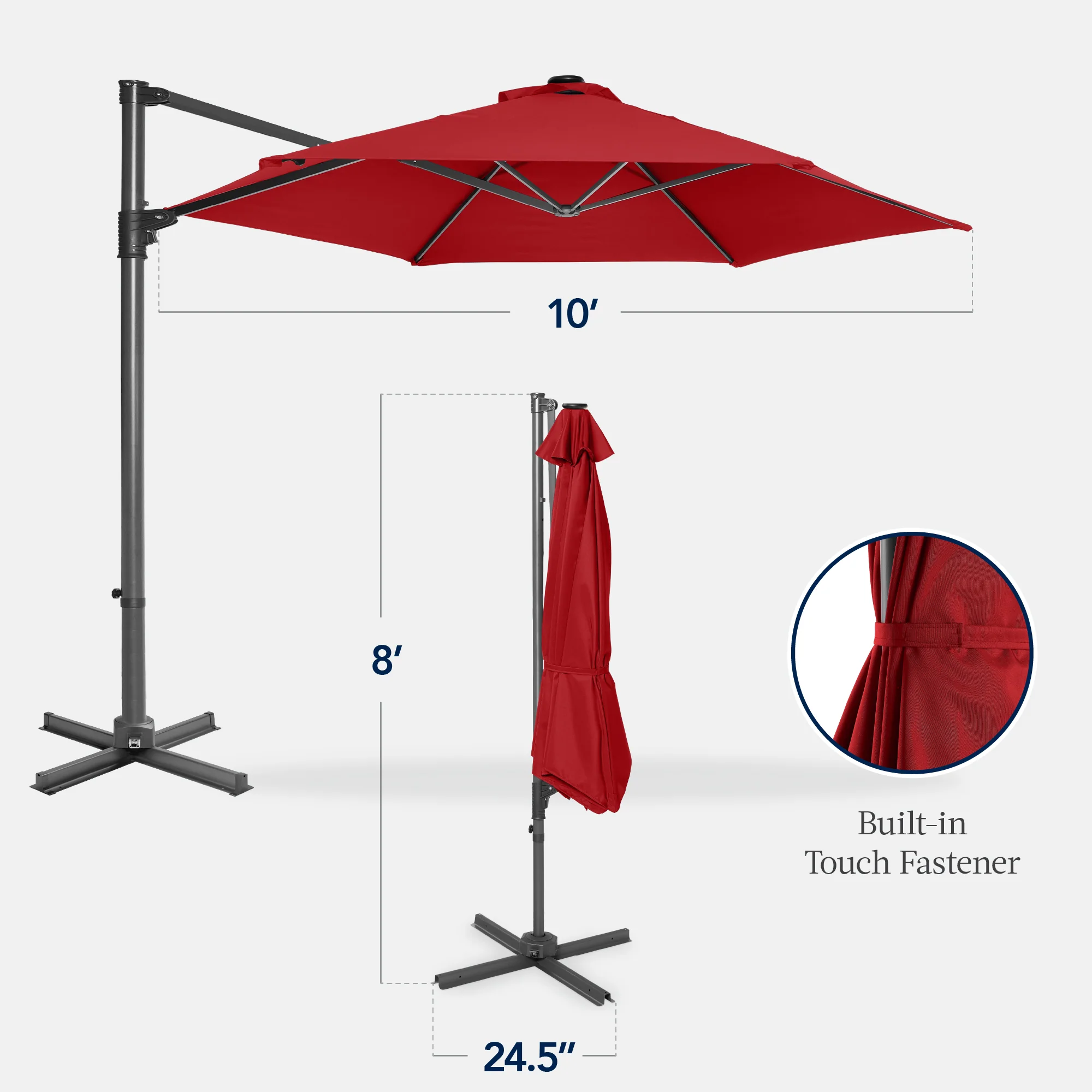 360 Rotating Cantilever Offset Patio Umbrella - 10ft - Image 90