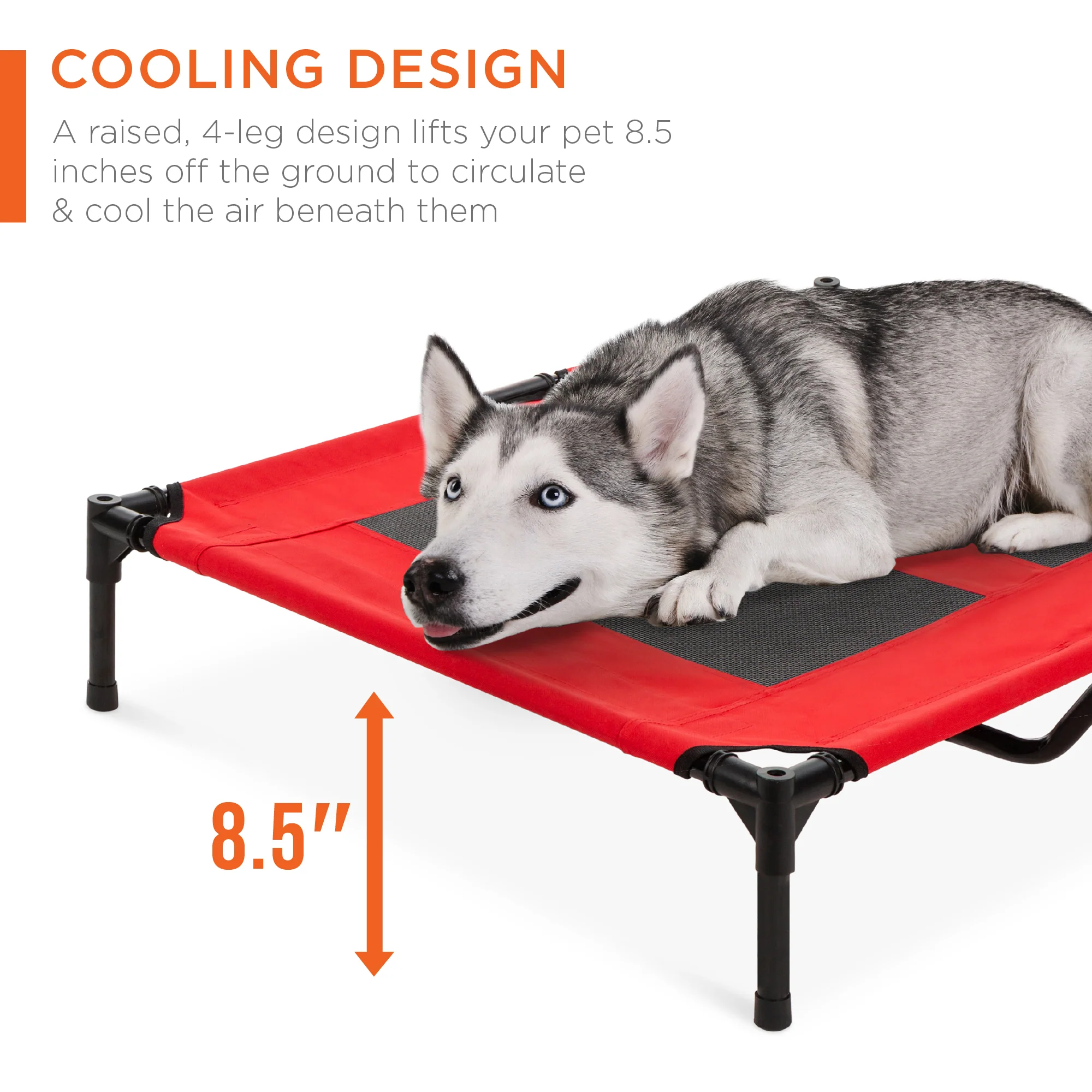 36in Outdoor Raised Cooling Pet Dog Bed w/ Canopy, Travel Bag - Image 10