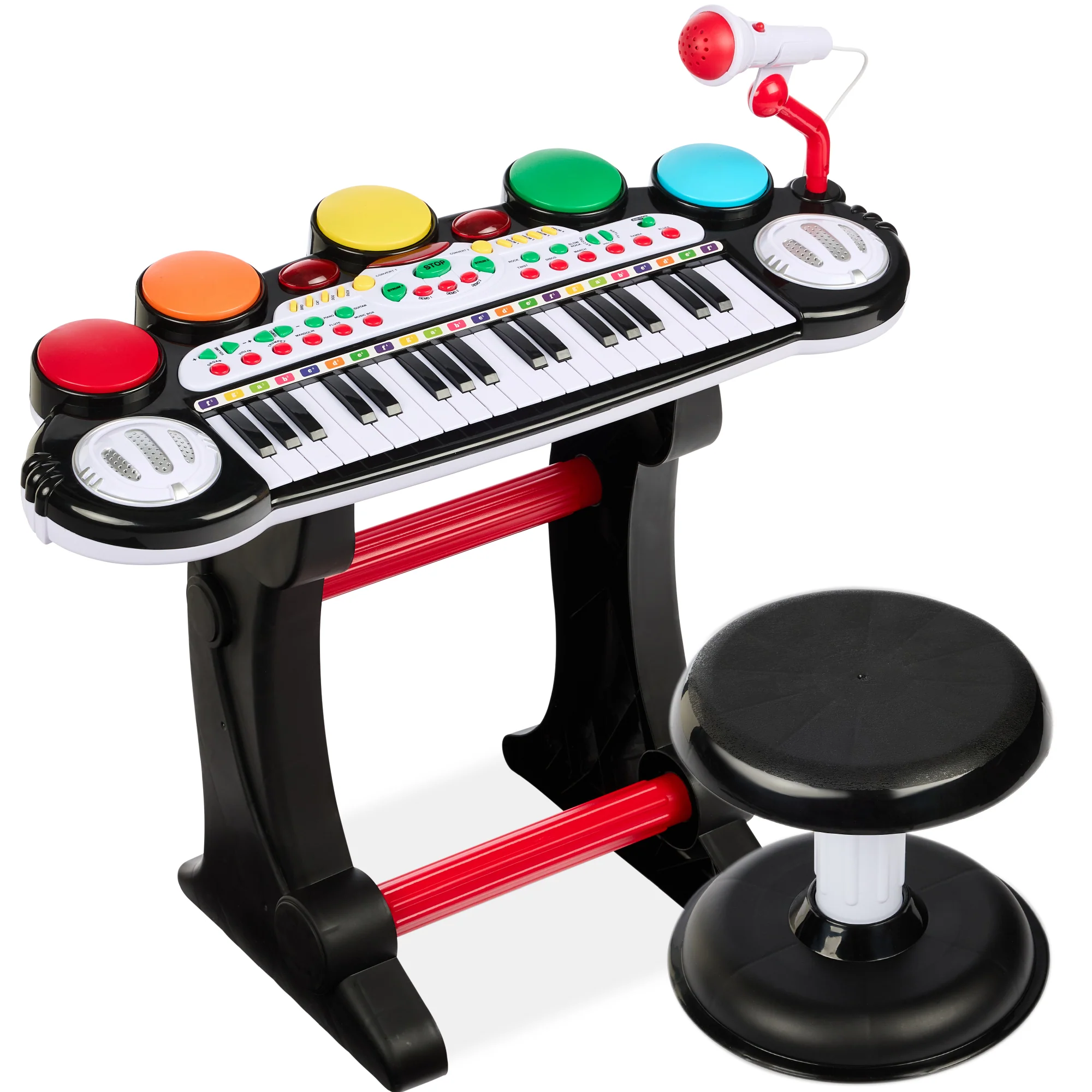 37-Key Kids Electric Keyboard w/ Microphone, Stool - Image 15