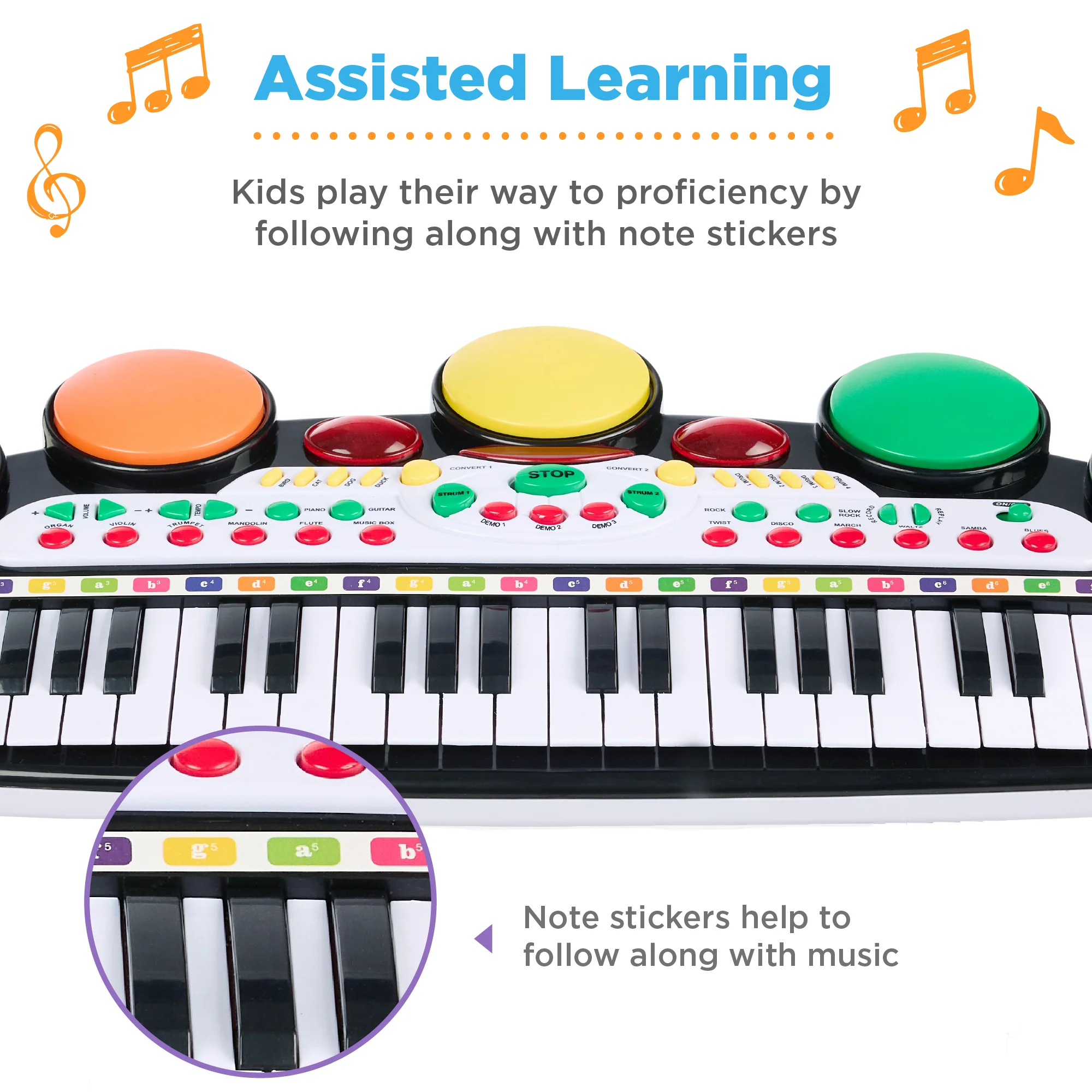 37-Key Kids Electric Keyboard w/ Microphone, Stool - Image 18