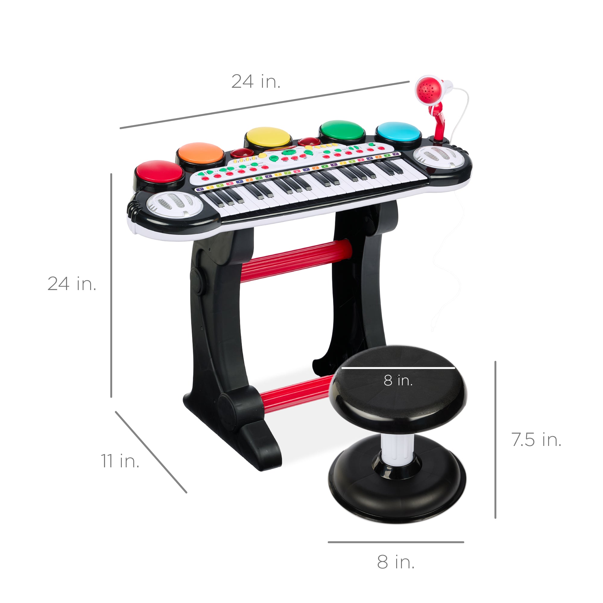 37-Key Kids Electric Keyboard w/ Microphone, Stool - Image 21
