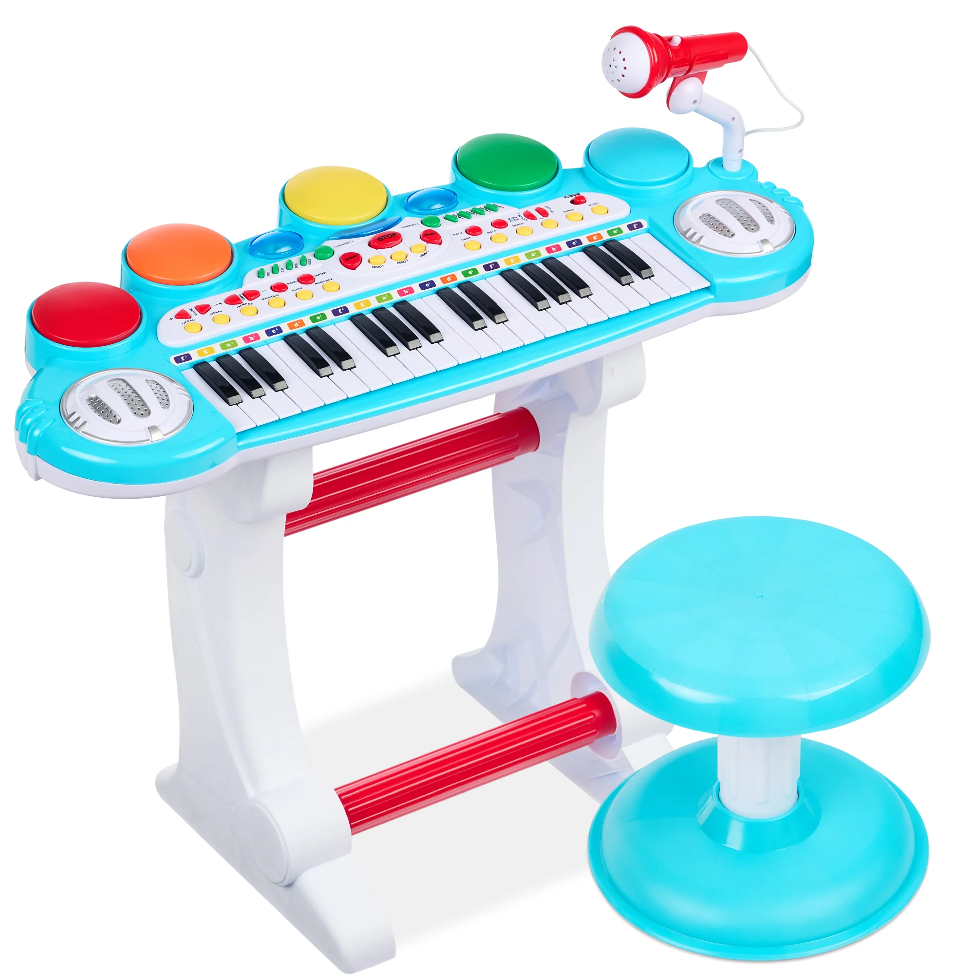 37-Key Kids Electric Keyboard w/ Microphone, Stool - Image 22
